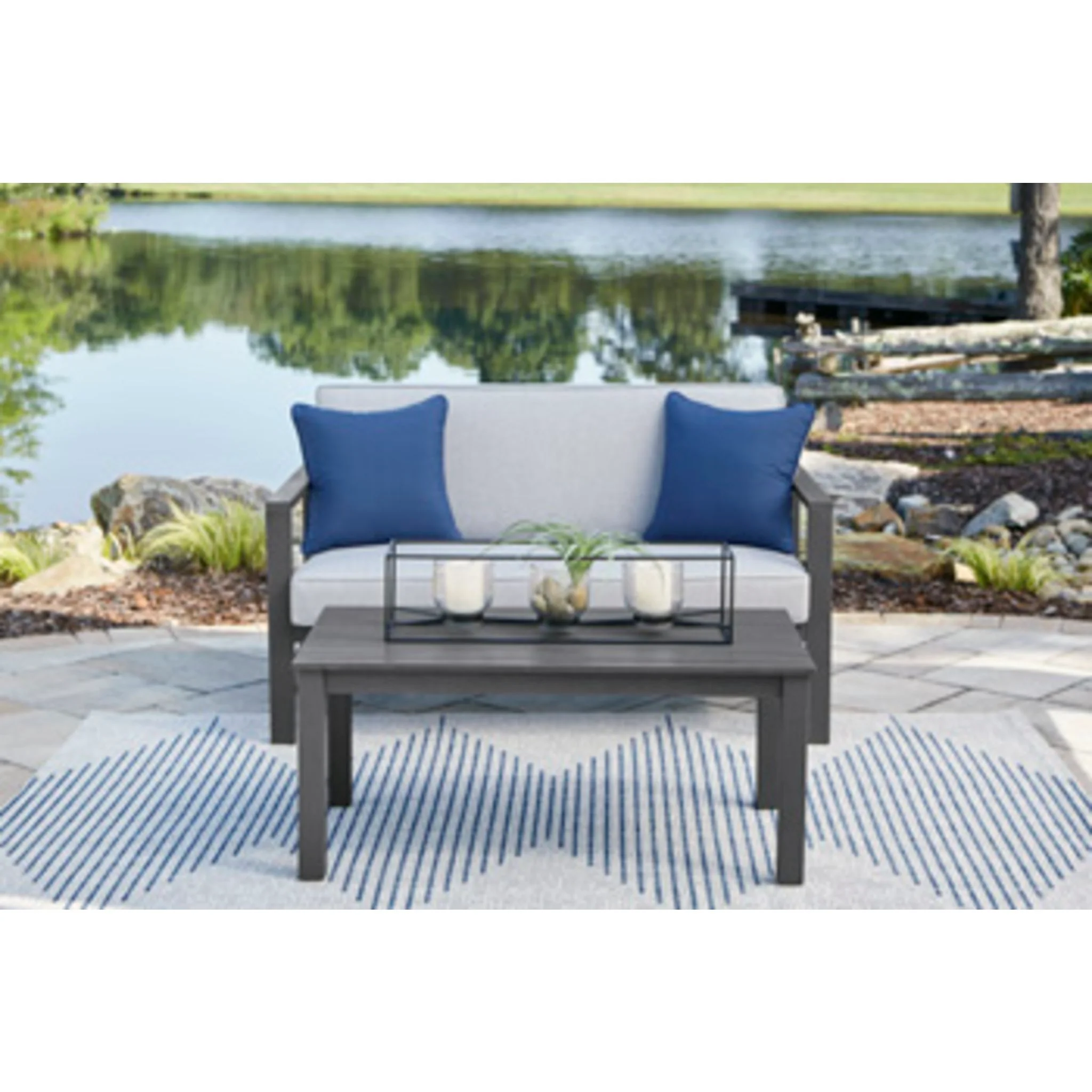 Outdoor Fynnegan Loveseat with Table - Image 8