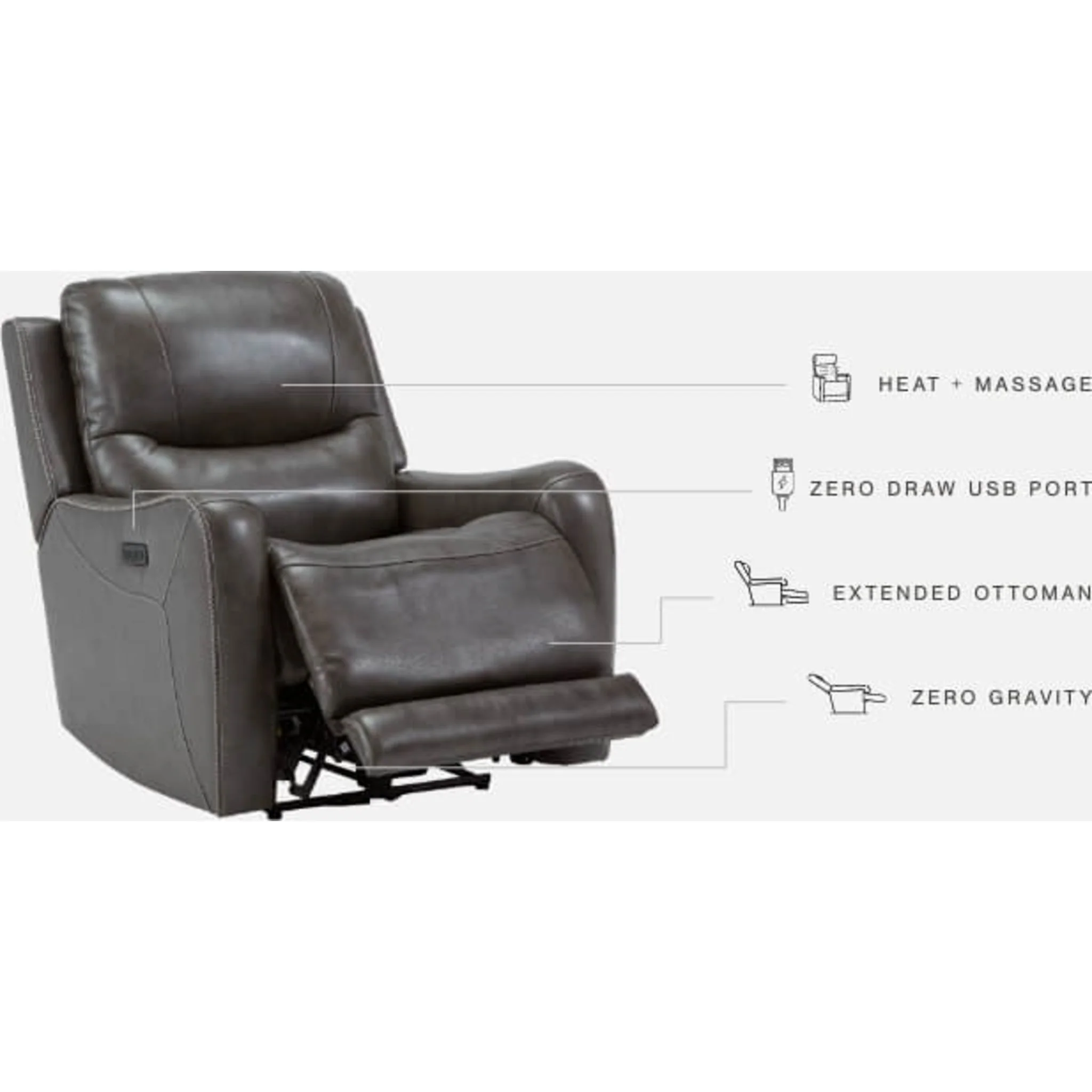 Galahad Zero Wall Wide Seat Recliner with Power - Image 4