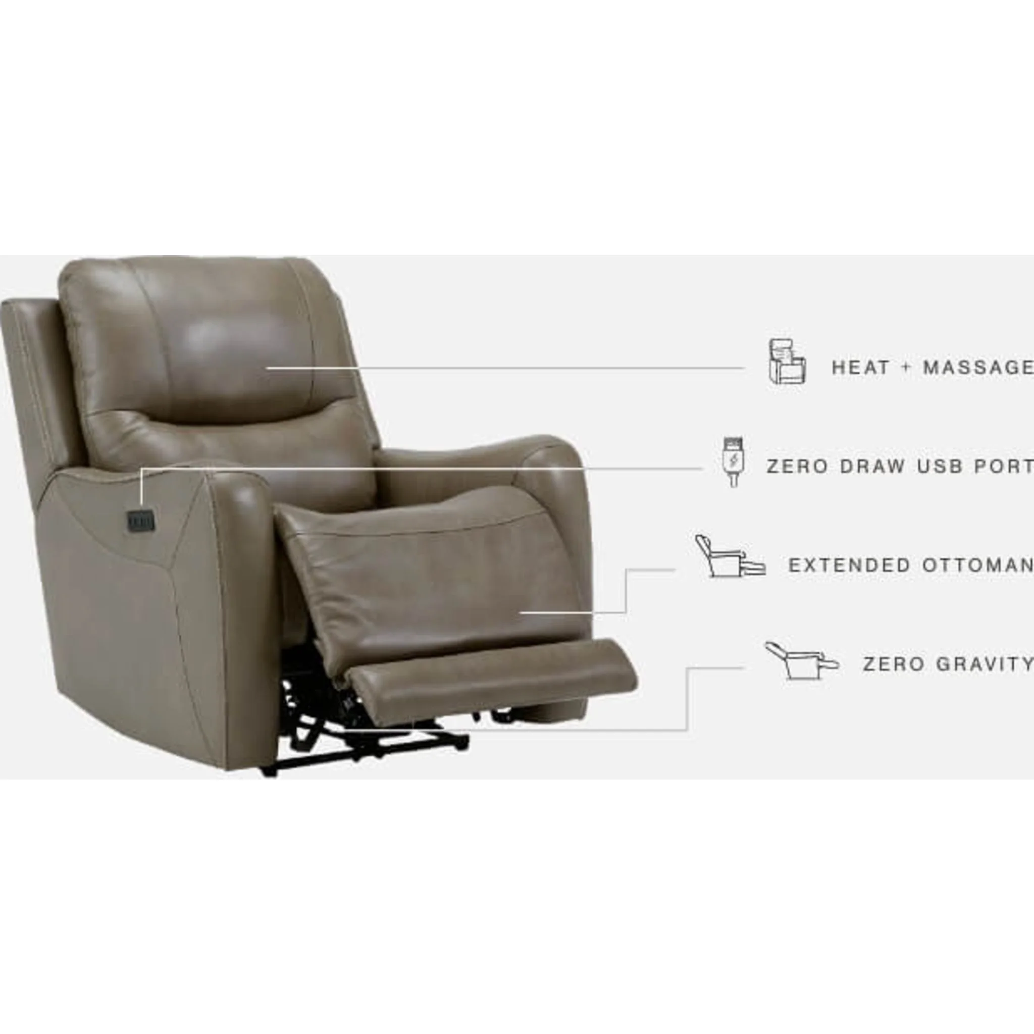 Galahad Zero Wall Wide Seat Recliner with Power - Image 4