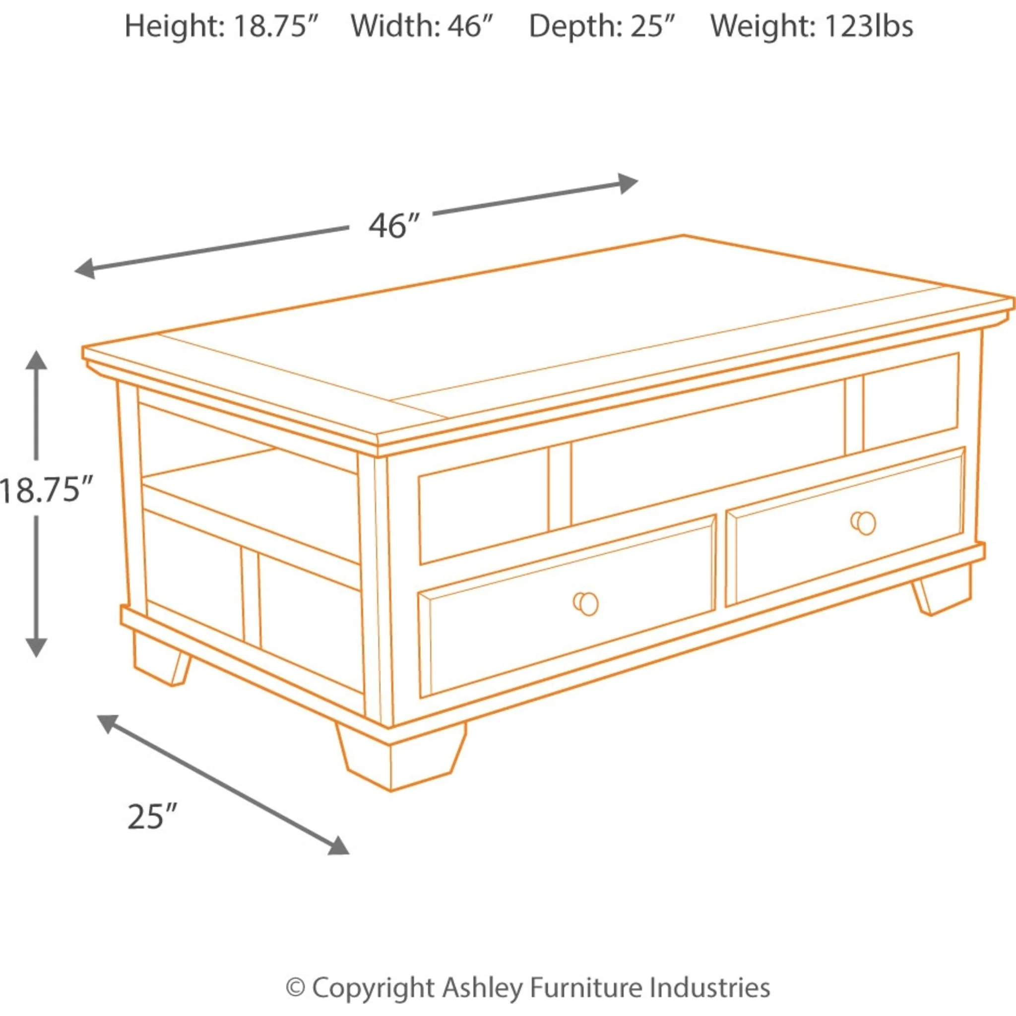 Gately Cocktail Table with Lift Top - Image 14