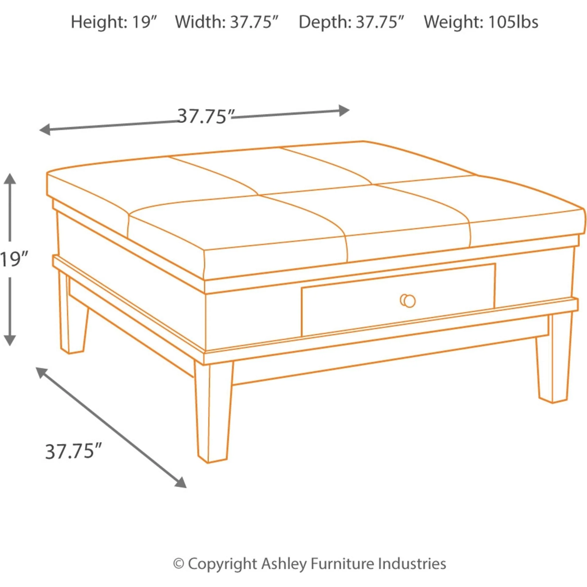 Gately Ottoman Cocktail Table - Image 5