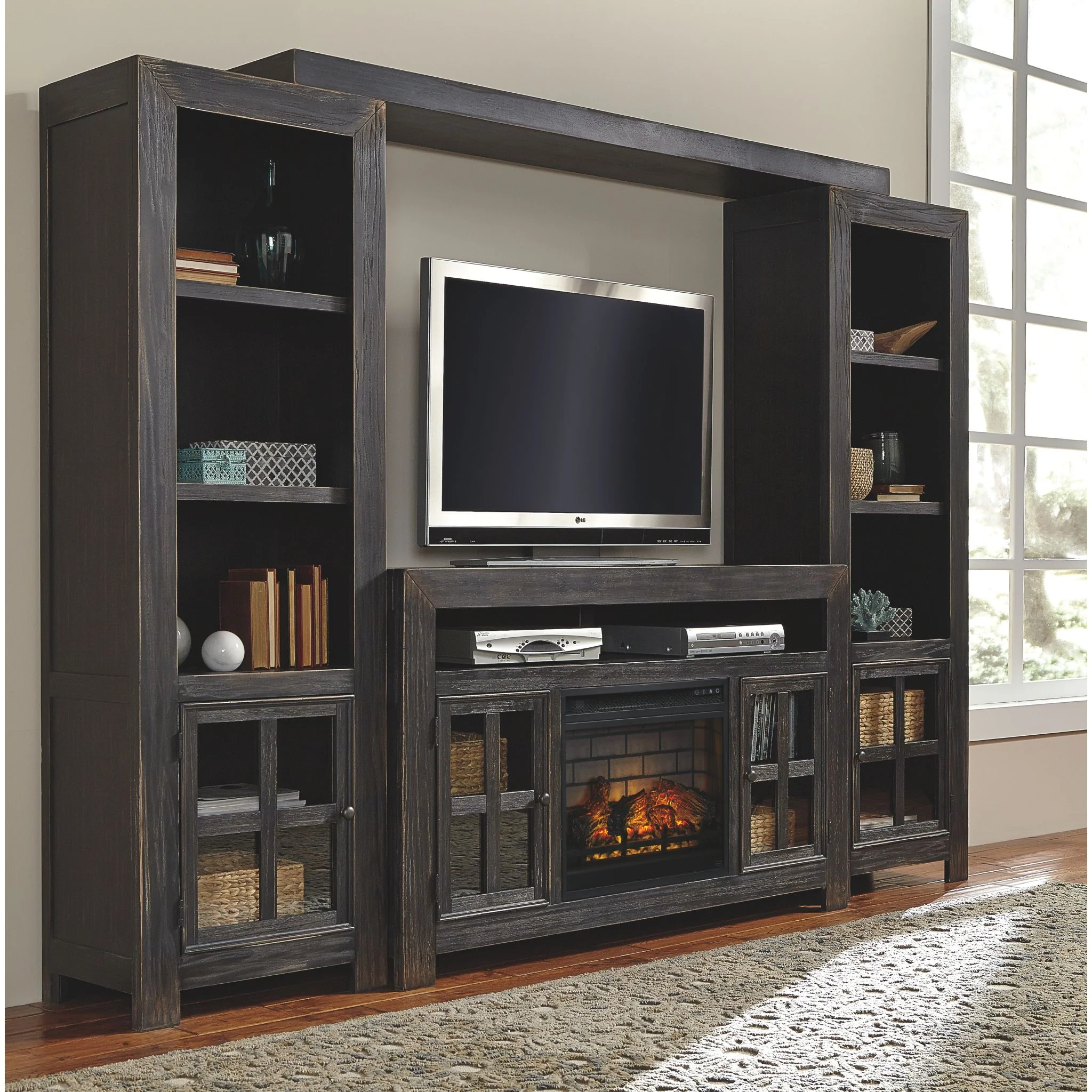 Gavelston 4 Piece Entertainment Unit with Fireplace - Image 2