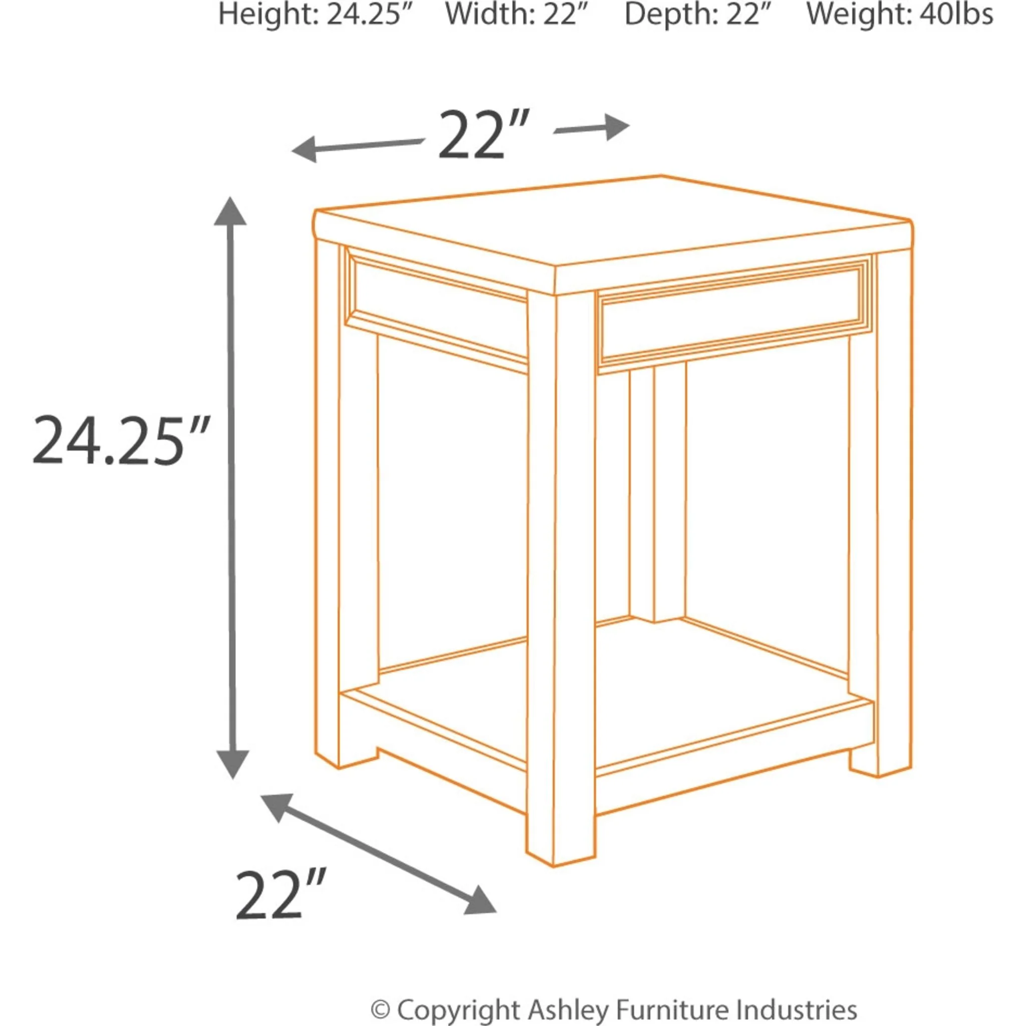 Gavelston Square End Table - Image 4