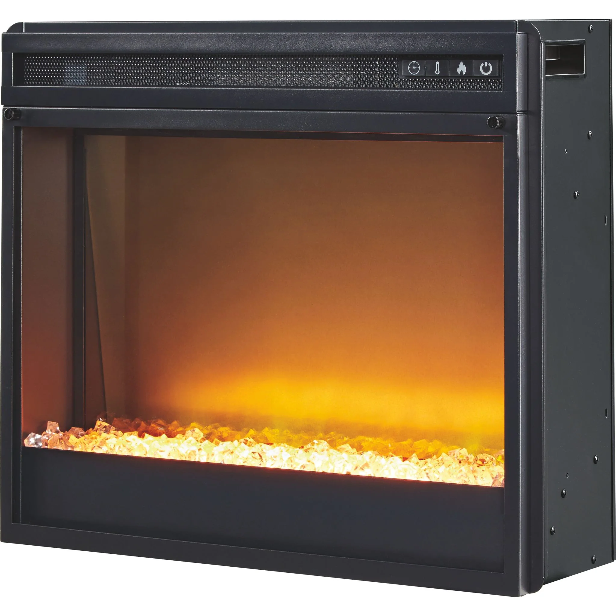 Gavelston TV Stand with Glass Stone Fireplace - Image 6