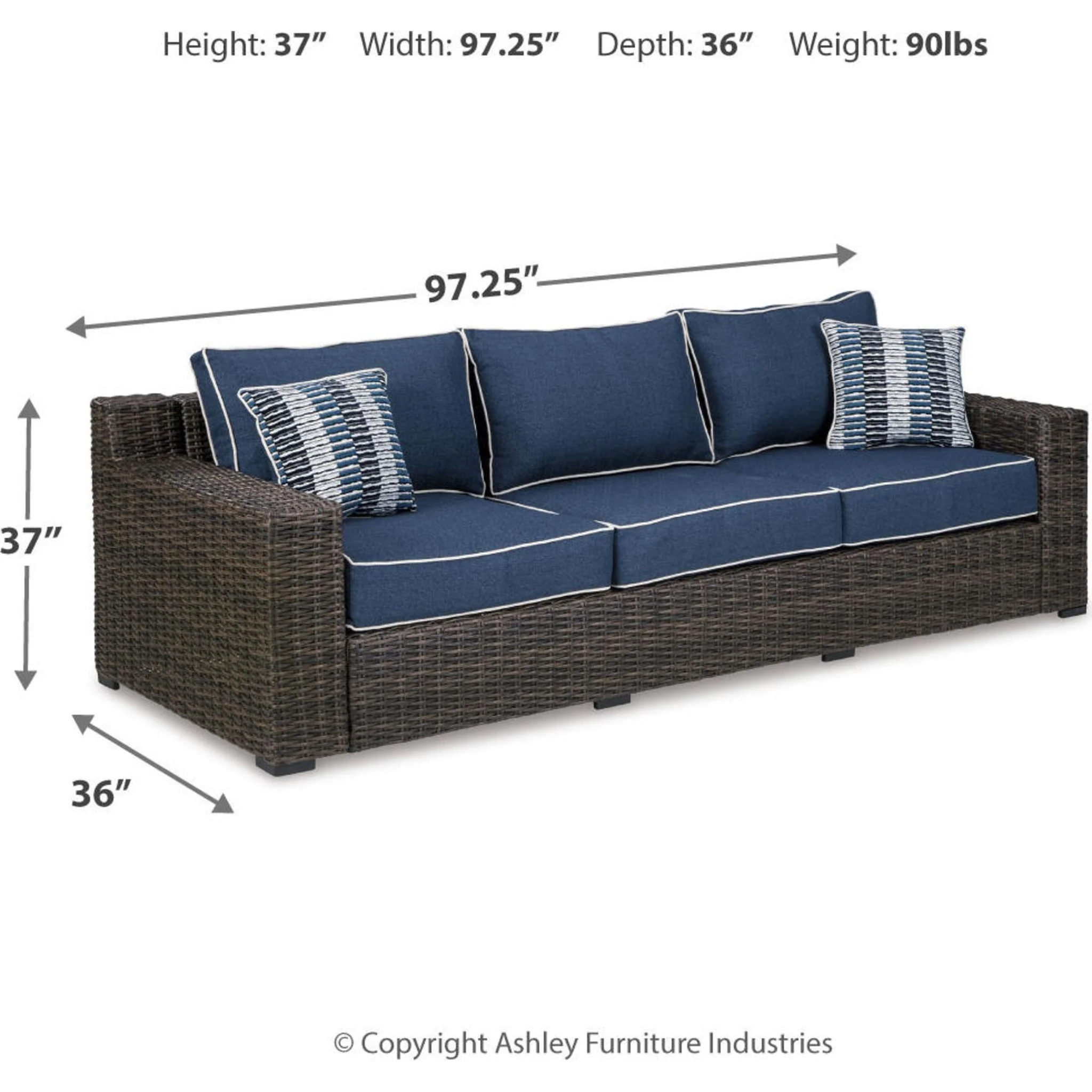 Grasson Lane Outdoor Sofa with Cushion - Image 5