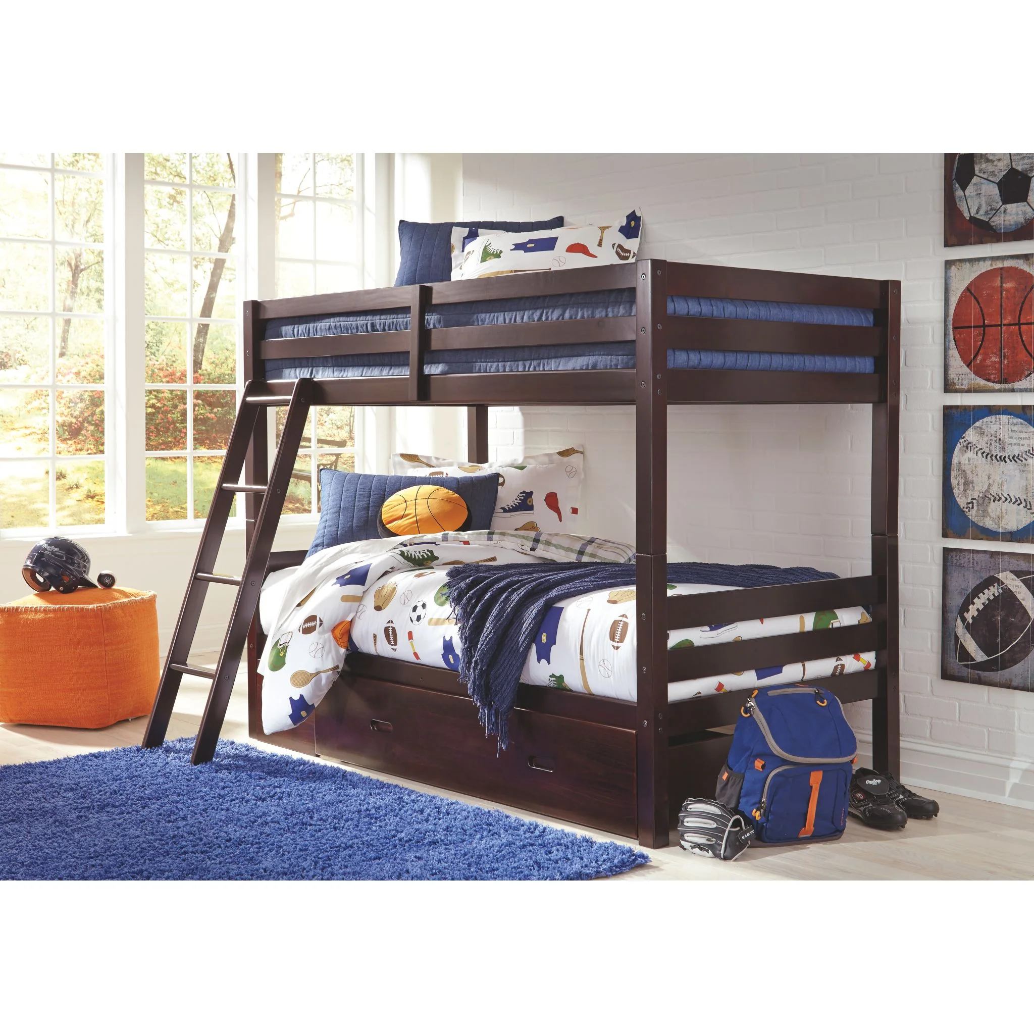 Halanton Twin/Twin Bunk Bed with Storage - Image 3