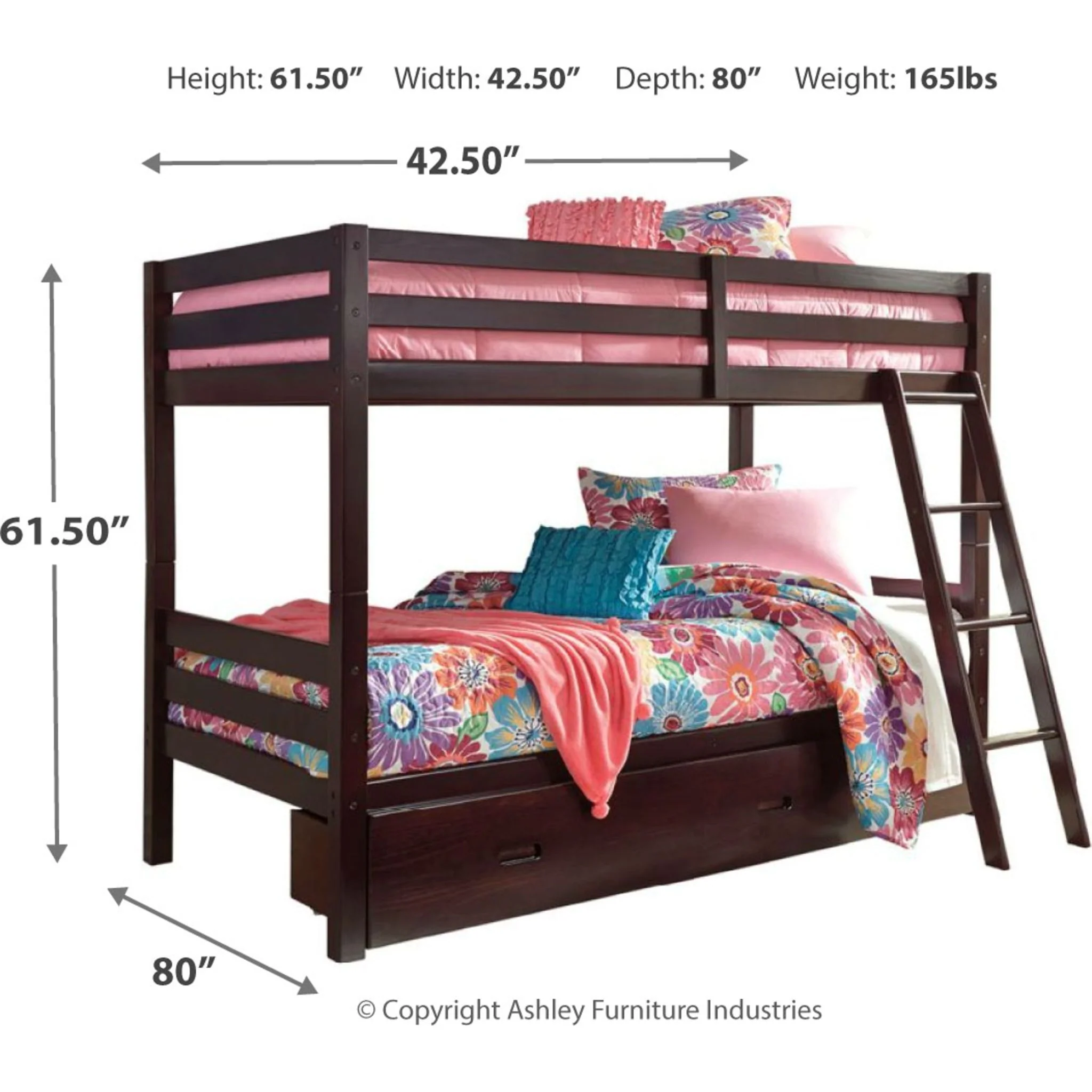 Halanton Twin/Twin Bunk Bed with Storage - Image 4