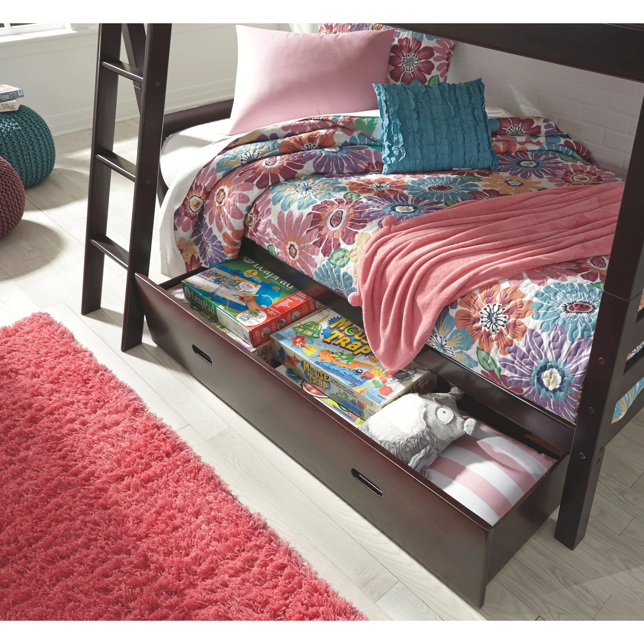 Halanton Twin/Twin Bunk Bed with Storage - Image 5