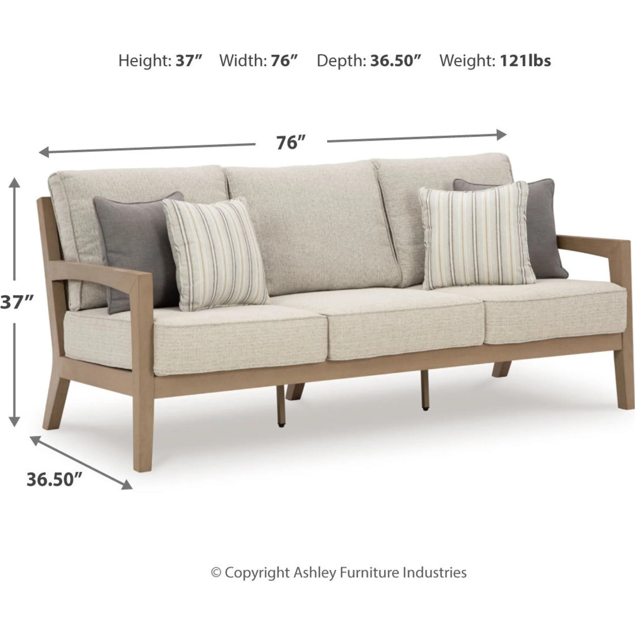 Hallow Creek Outdoor Sofa with Cushion - Image 5