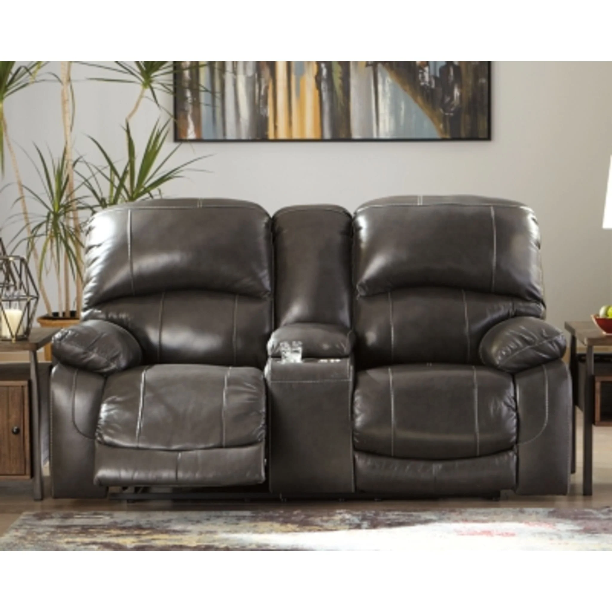 Hallstrung Power Reclining Loveseat with Console and Adj Head - Image 11
