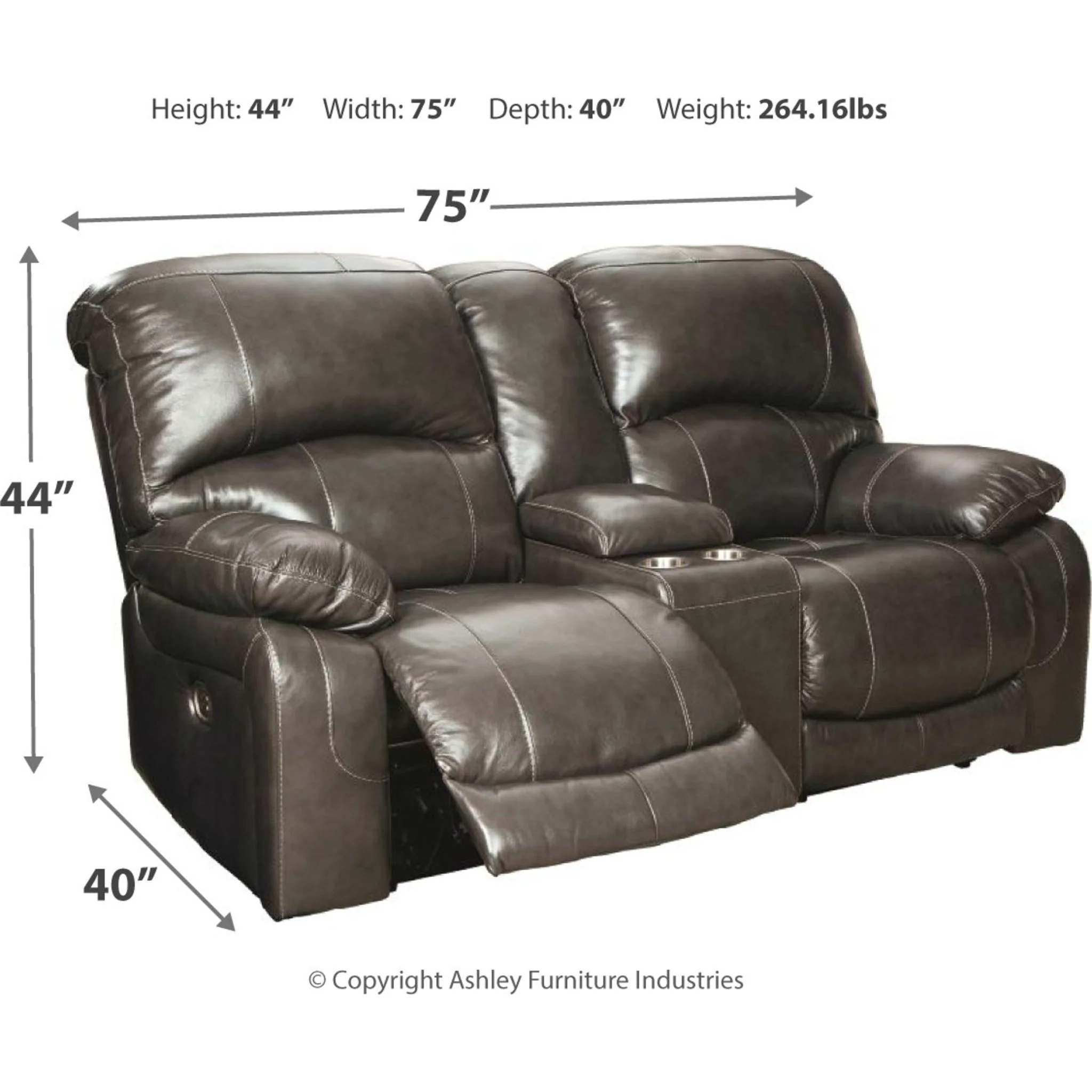 Hallstrung Power Reclining Loveseat with Console and Adj Head - Image 2