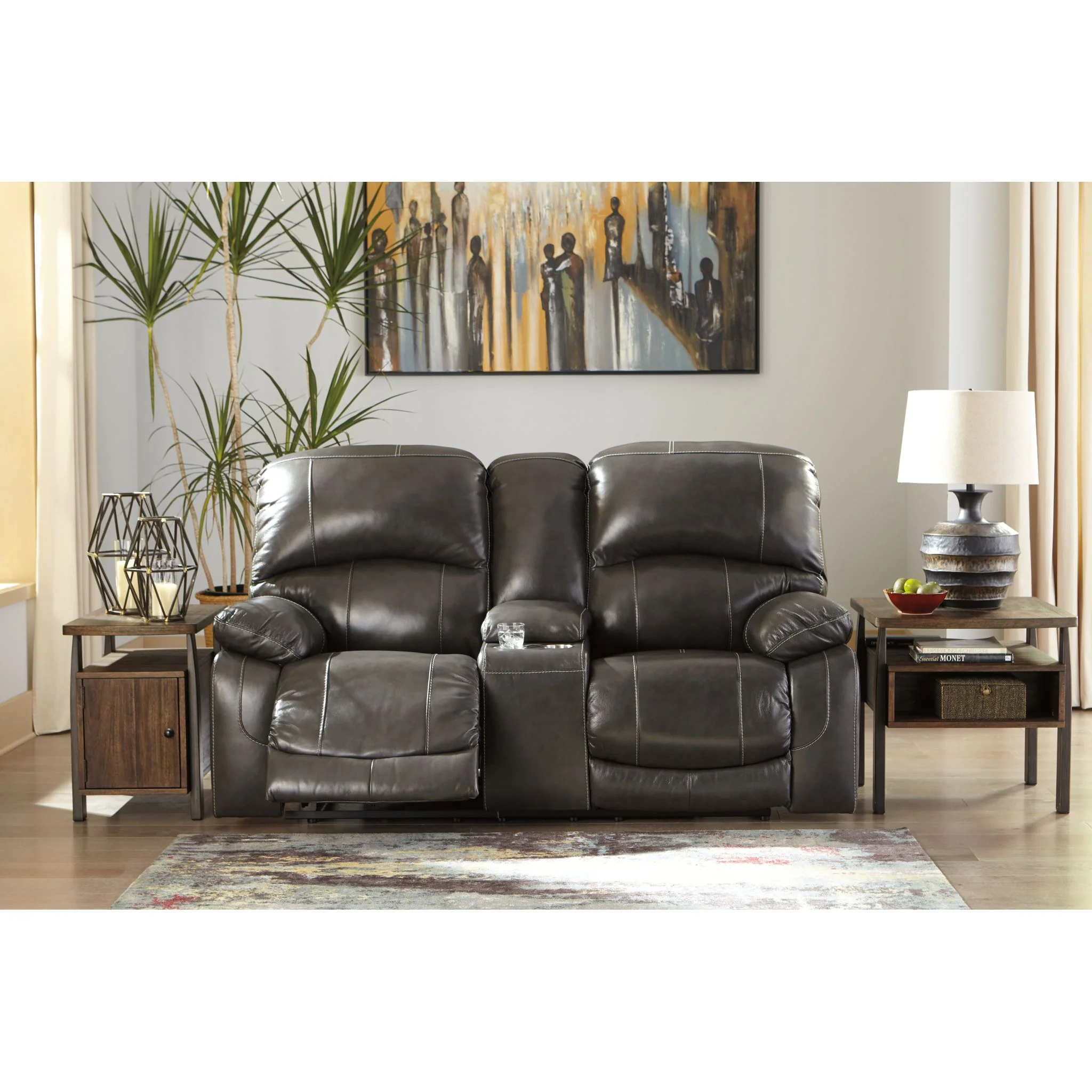 Hallstrung Power Reclining Loveseat with Console and Adj Head - Image 3