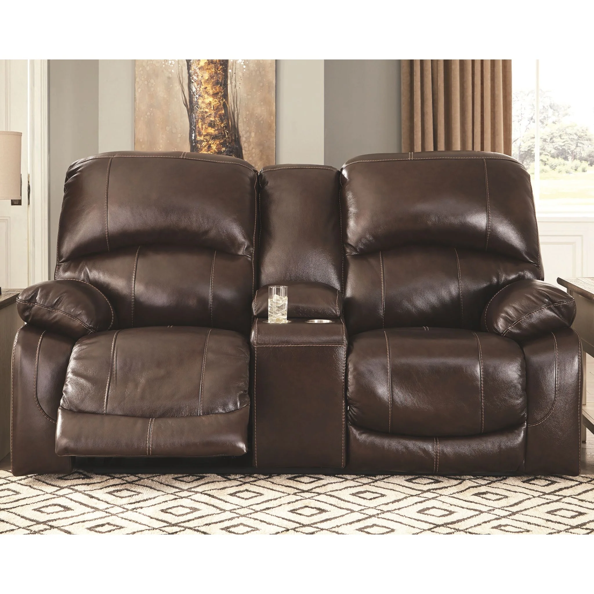 Hallstrung Power Reclining Loveseat with Console and Adj Head - Image 2