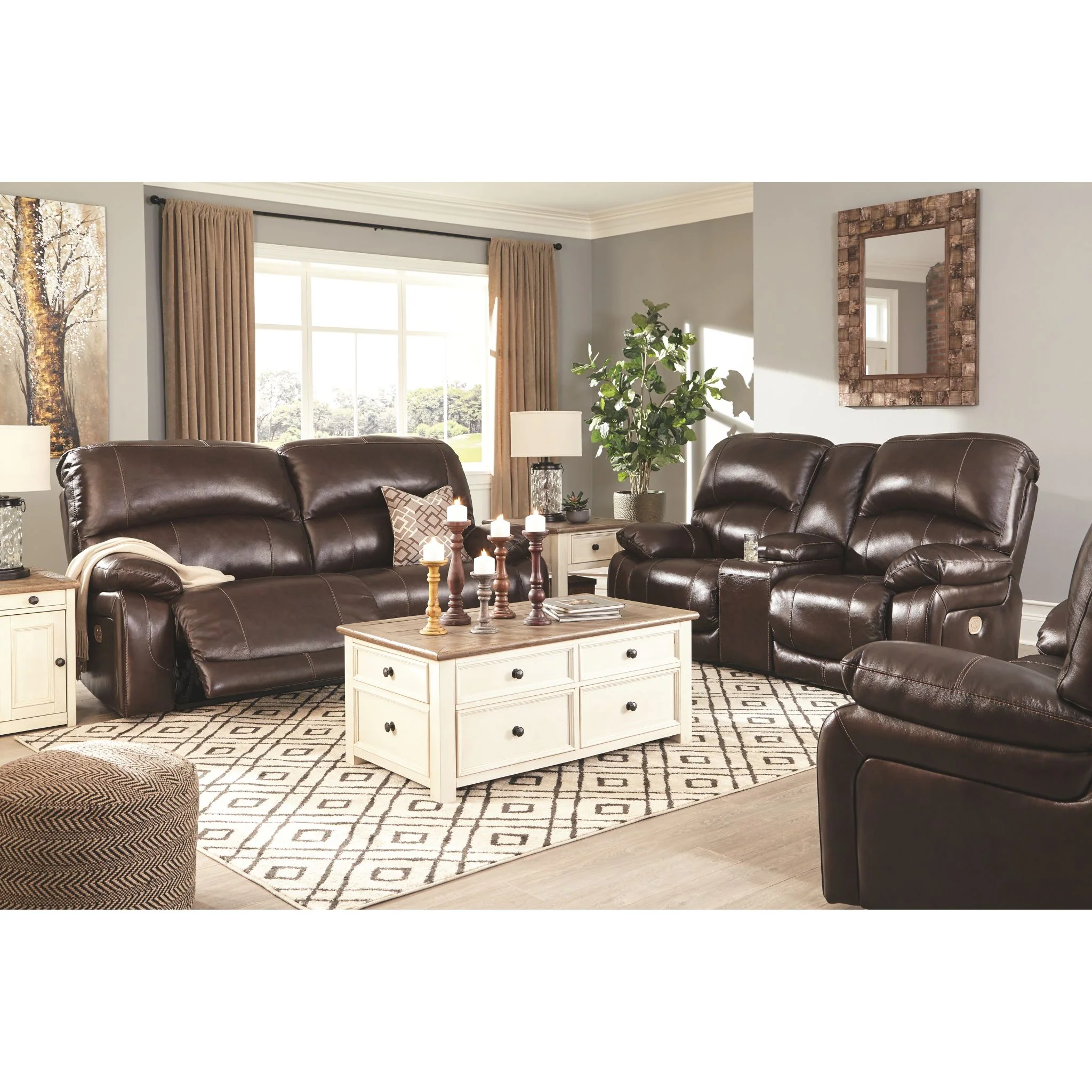 Hallstrung Power Reclining Loveseat with Console and Adj Head - Image 6