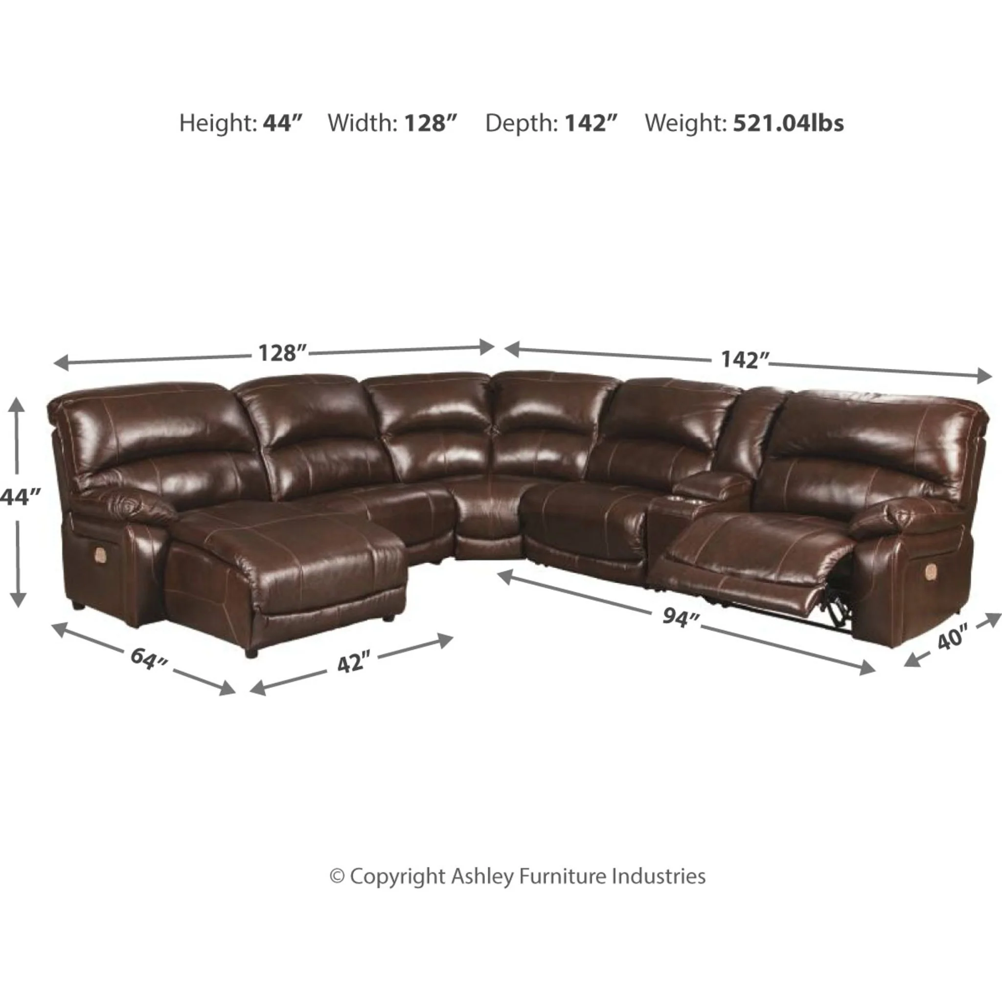 Hallstrung 6 Piece Reclining Sectional - Image 2