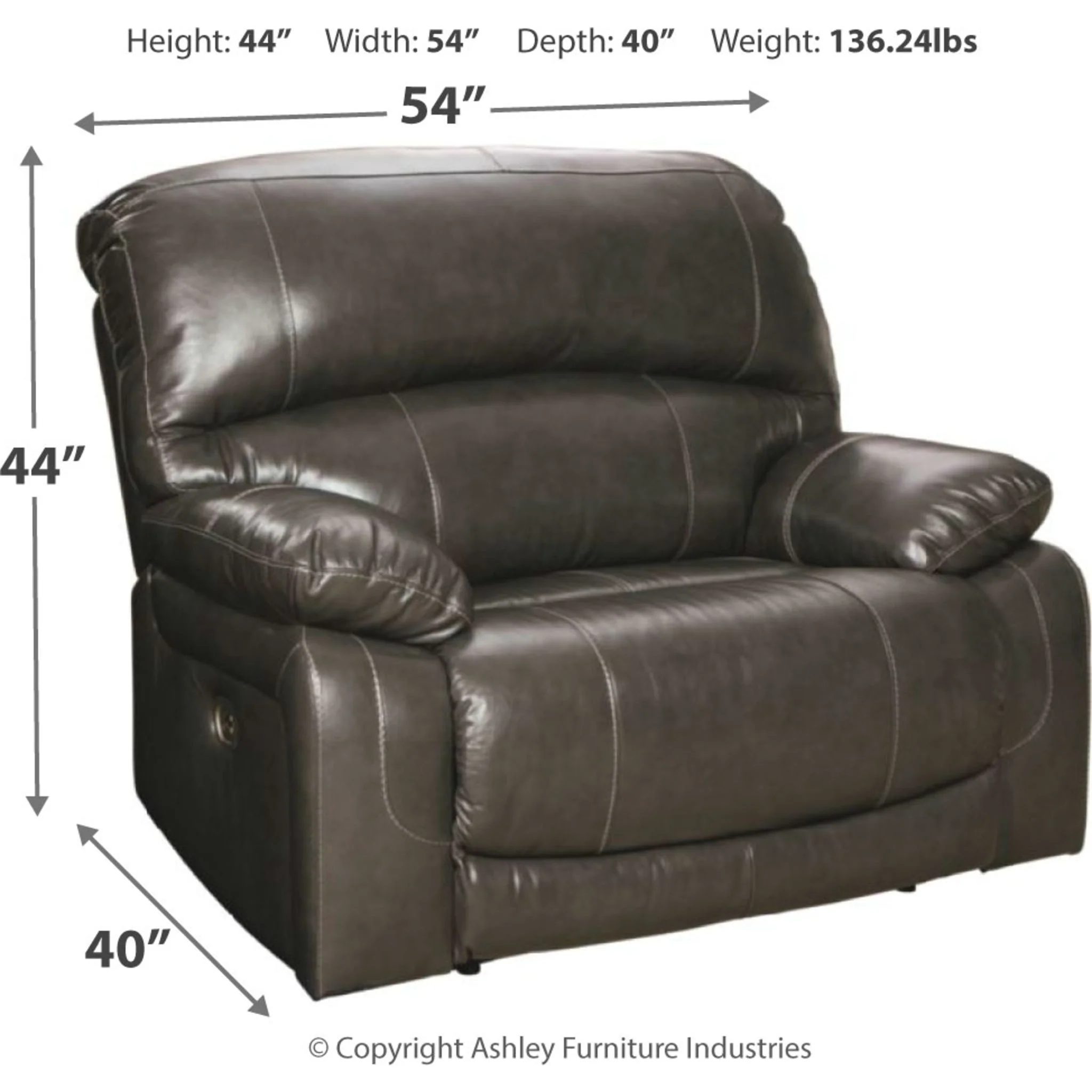 Hallstrung Zero Wall Wide Seat Recliner with Power - Image 9