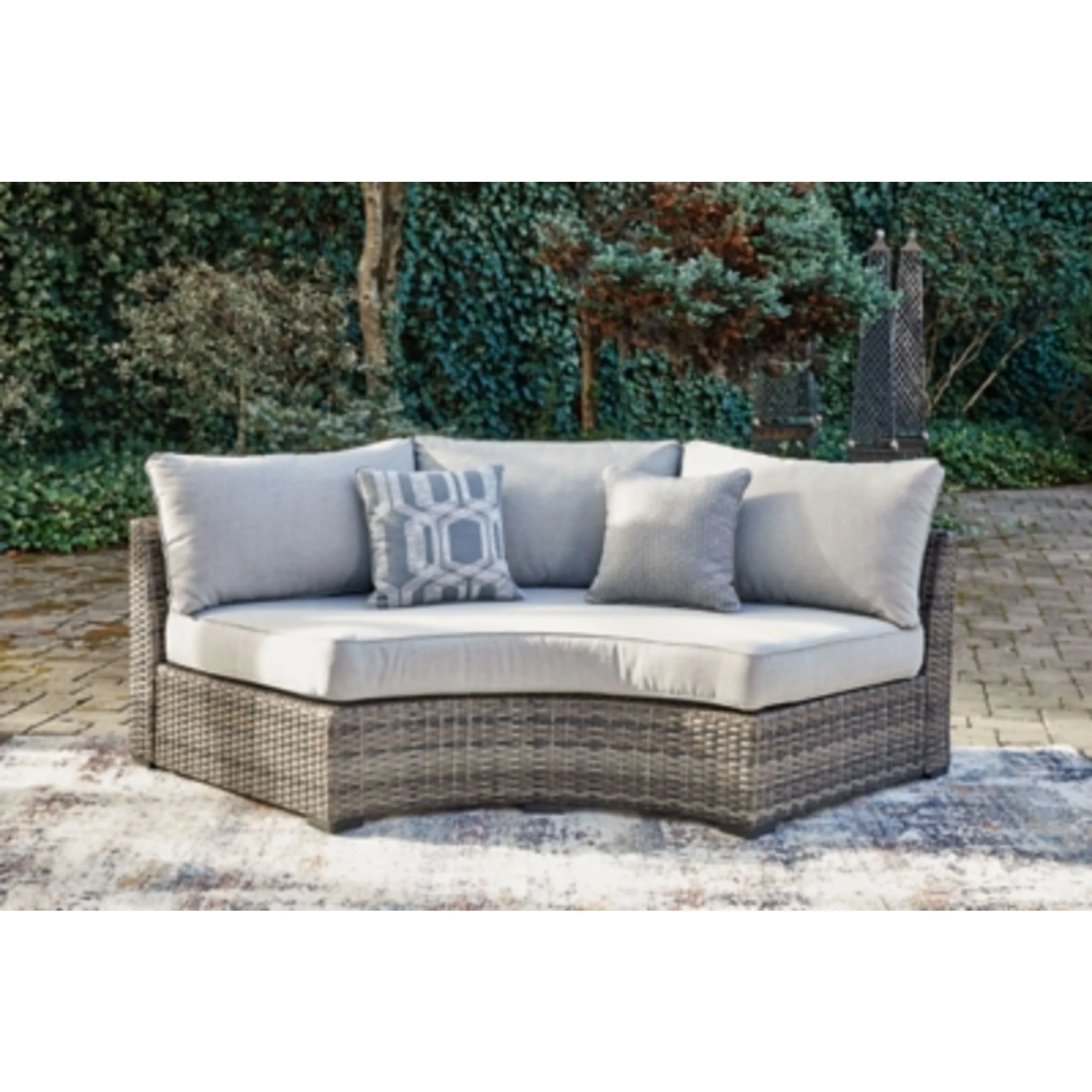 Harbor Court Outdoor Modular Curved Loveseat with Cushion - Image 2