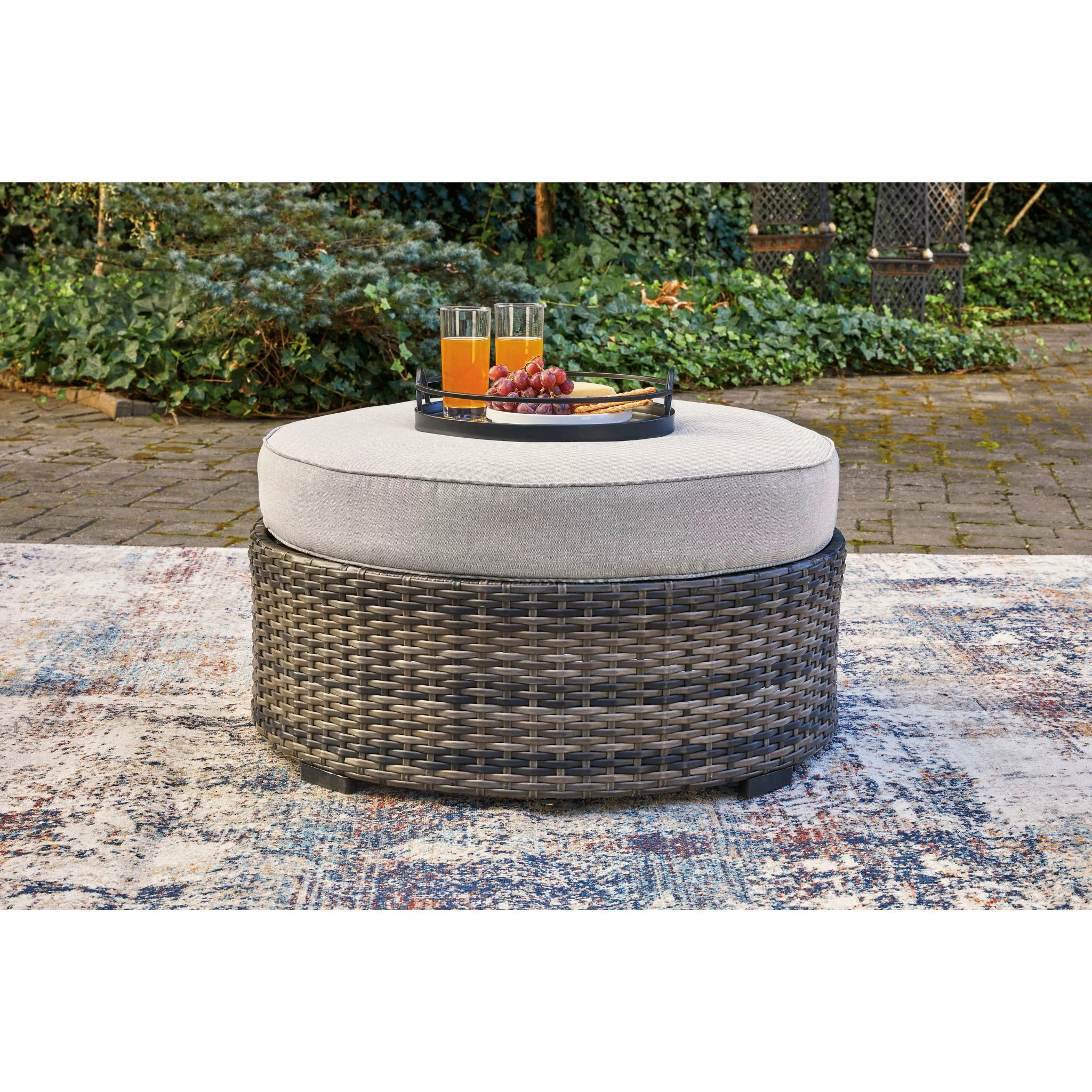 Harbor Court Outdoor Ottoman with Cushion - Image 2