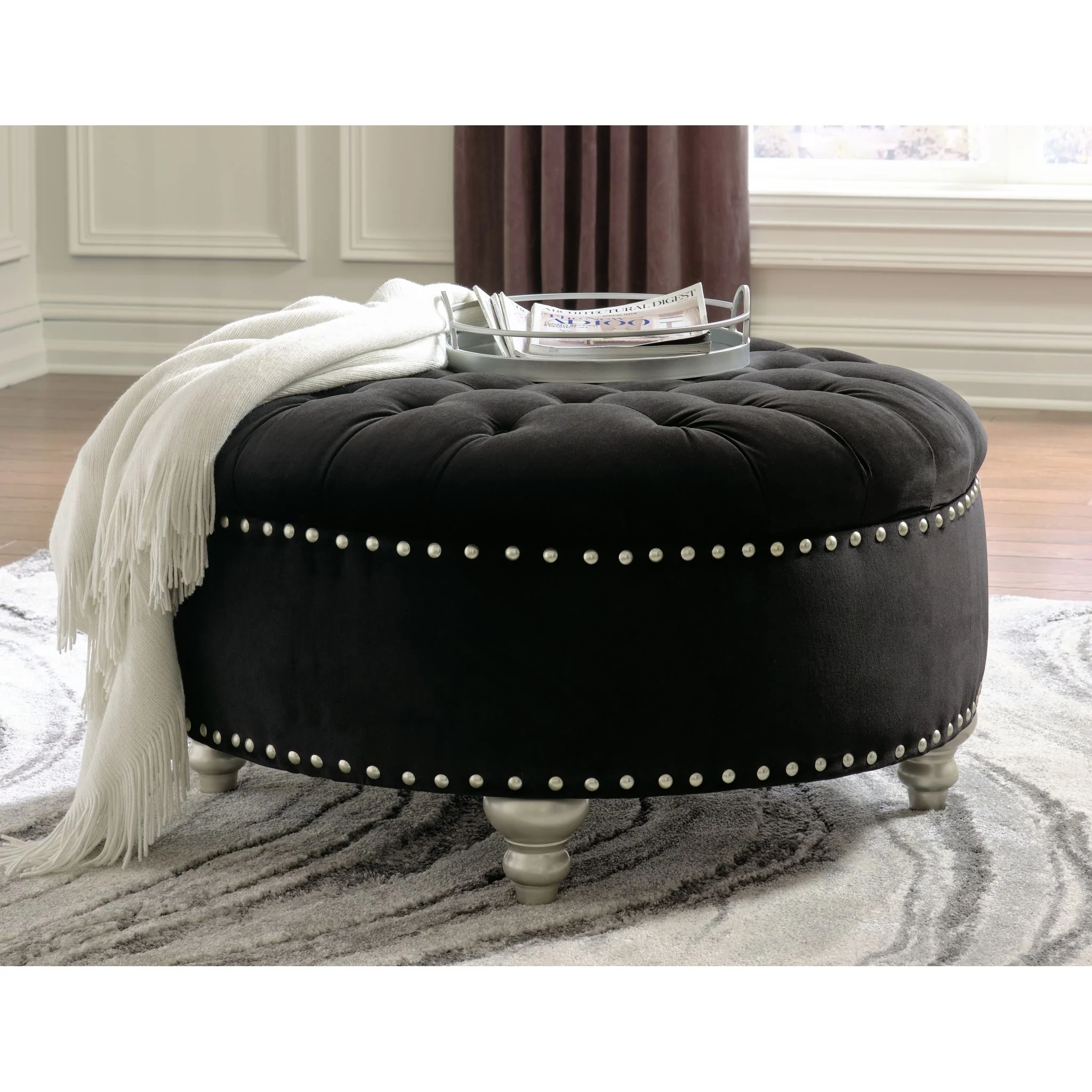 Harriotte Oversized Accent Ottoman - Image 2