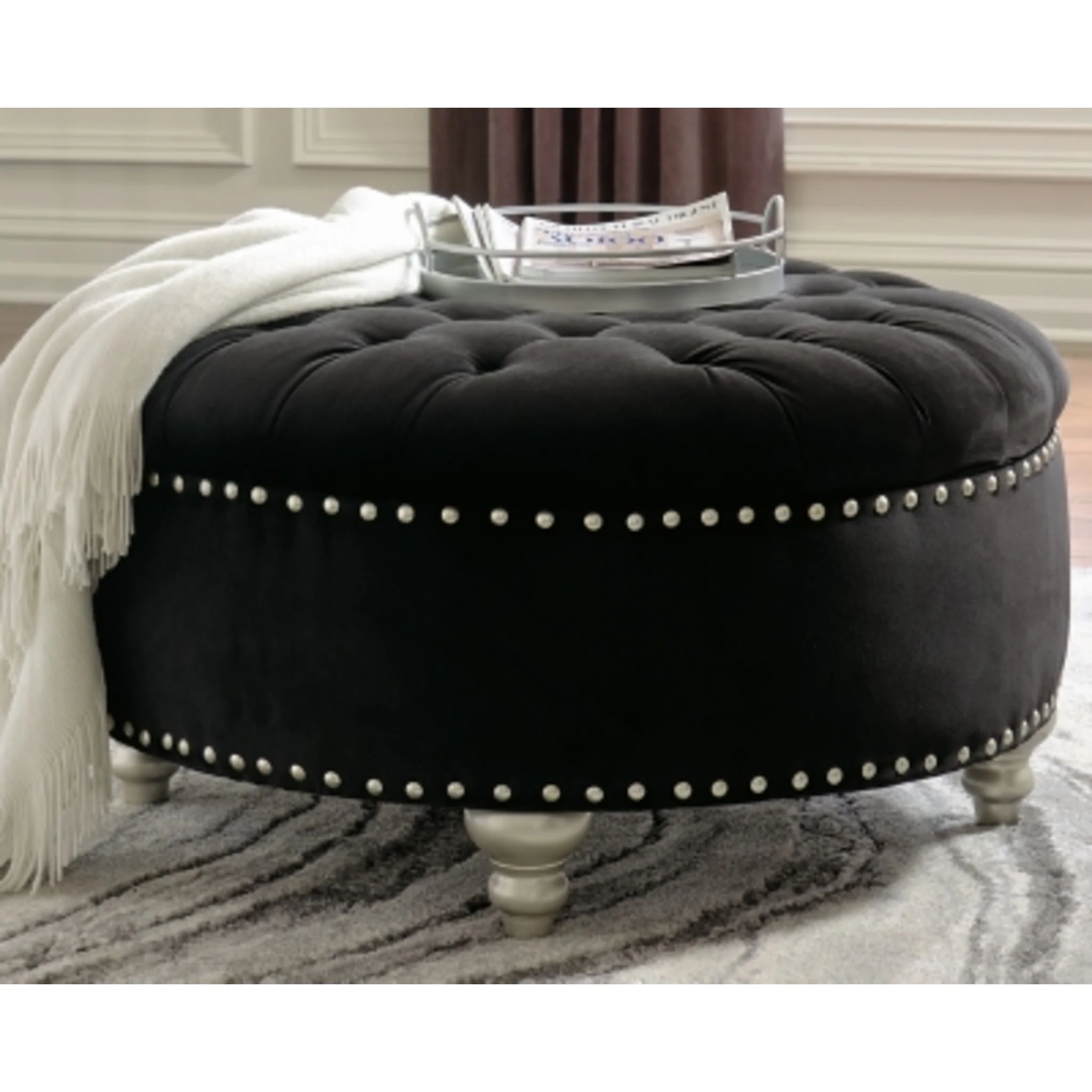 Harriotte Oversized Accent Ottoman - Image 7