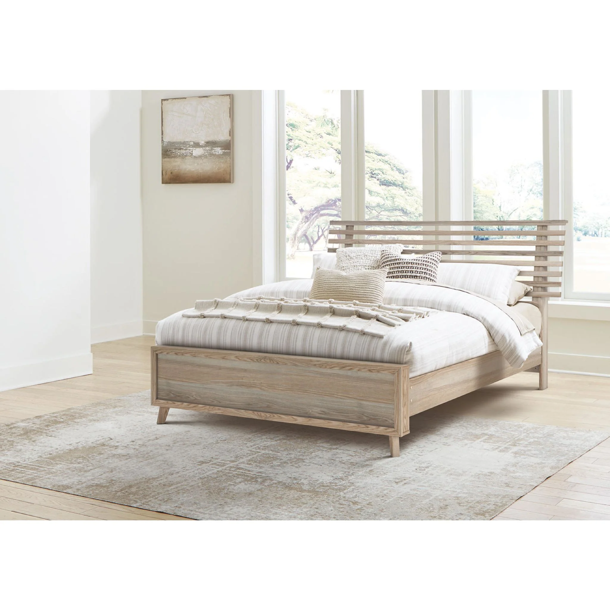 Hasbrick 5 Piece Queen Slat Platform Bedroom - Image 3