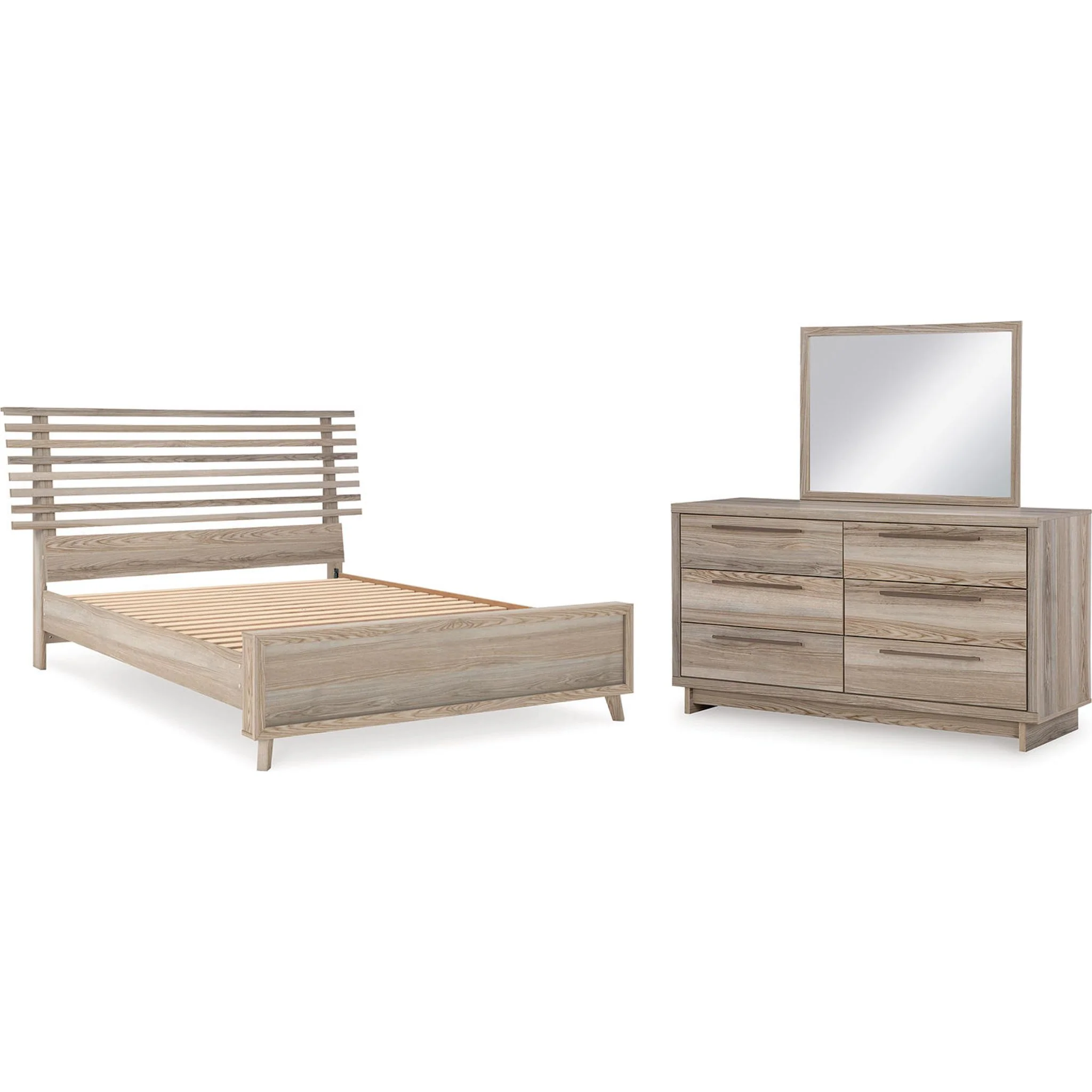 Hasbrick 5 Piece Queen Slat Platform Bedroom - Image 4