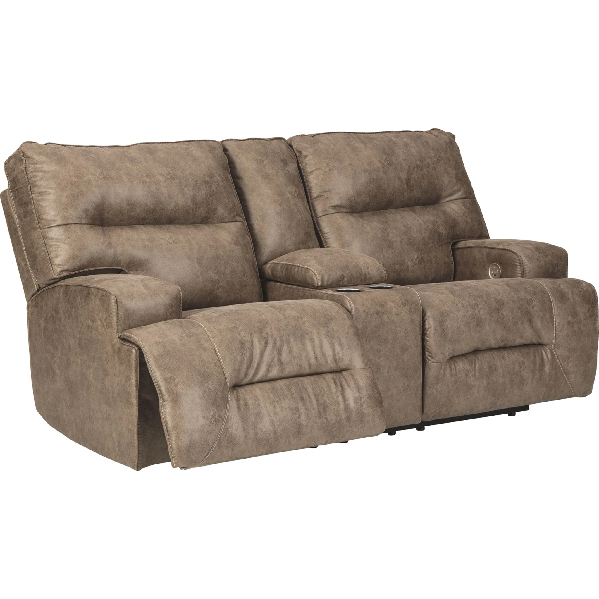 Hazenburg-Exclusive Reclining Power Loveseat with Console - Image 3