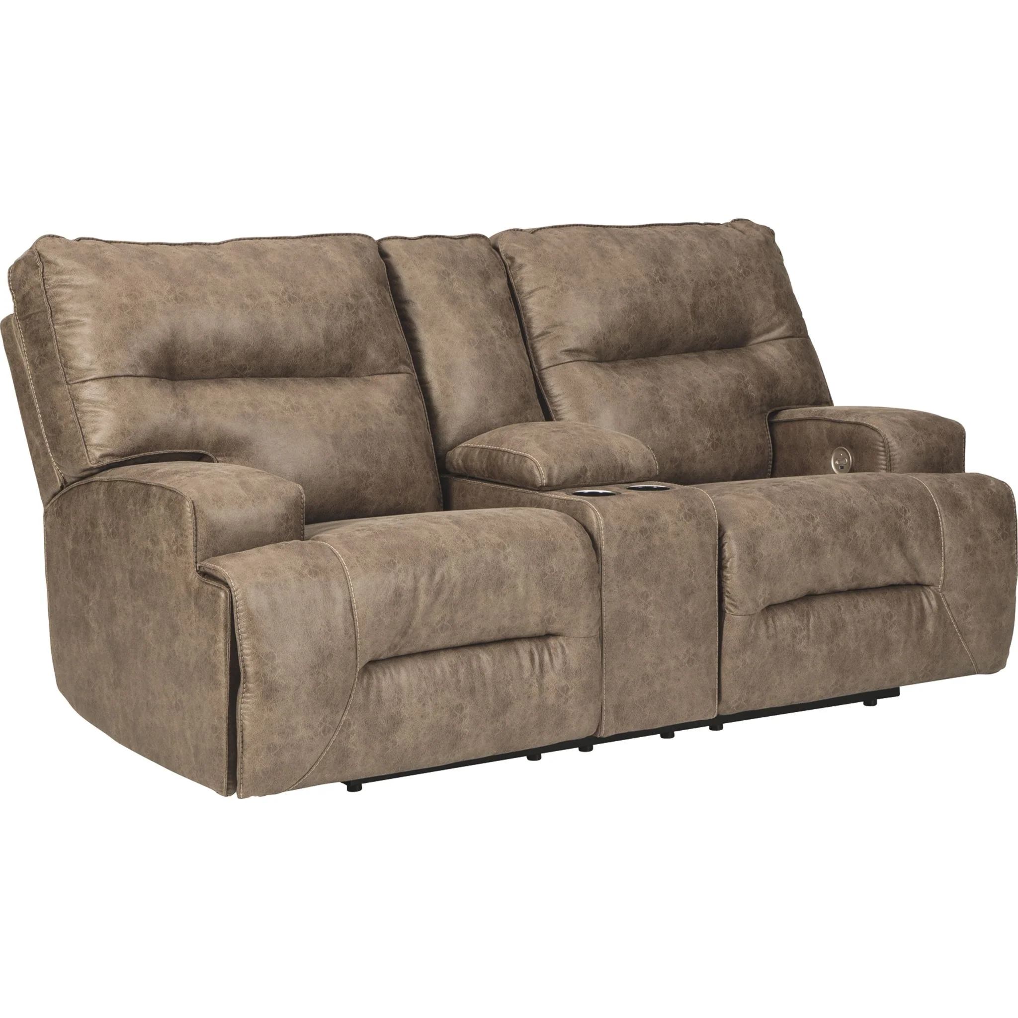 Hazenburg-Exclusive Reclining Power Loveseat with Console - Image 6