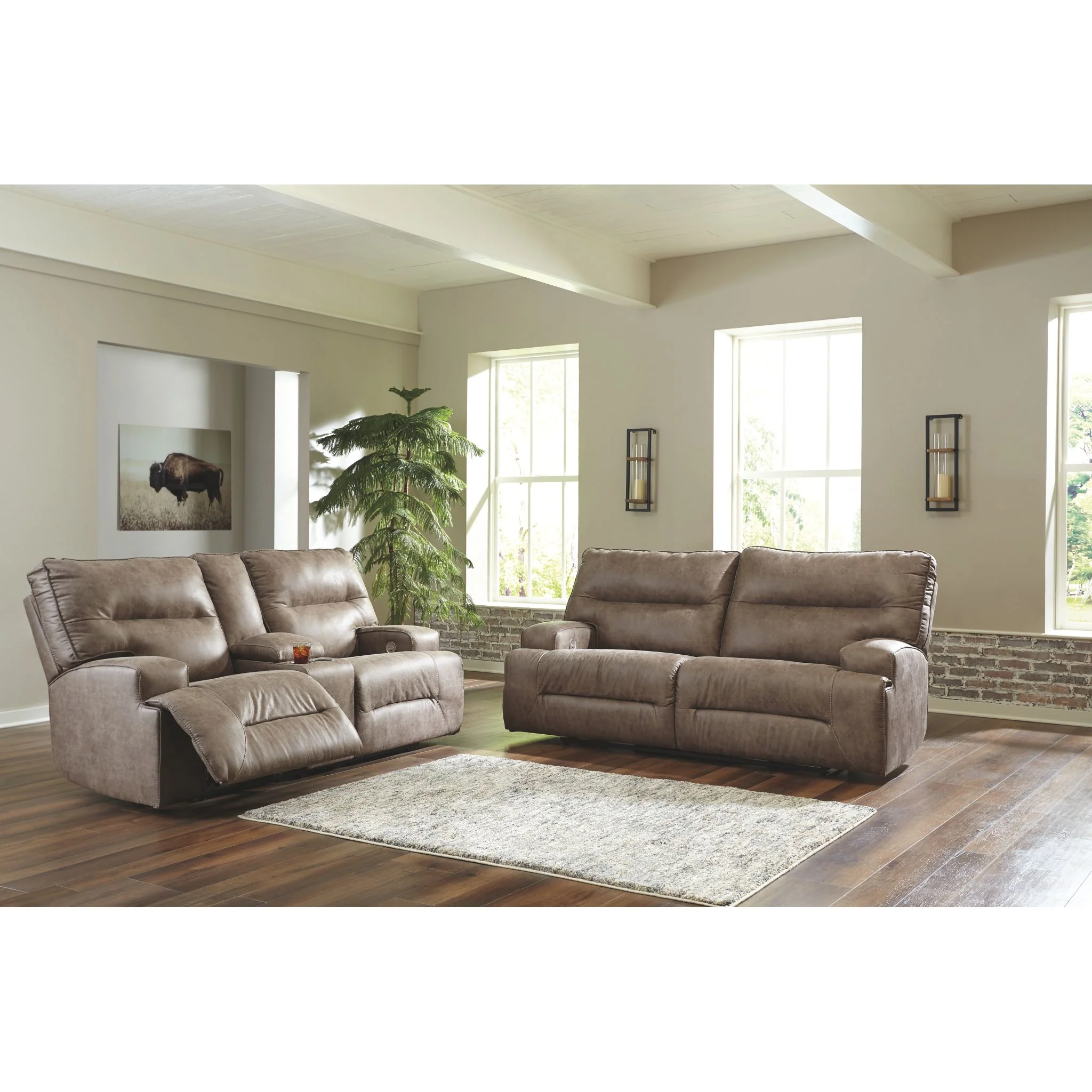 Hazenburg-Exclusive Reclining Power Loveseat with Console - Image 8