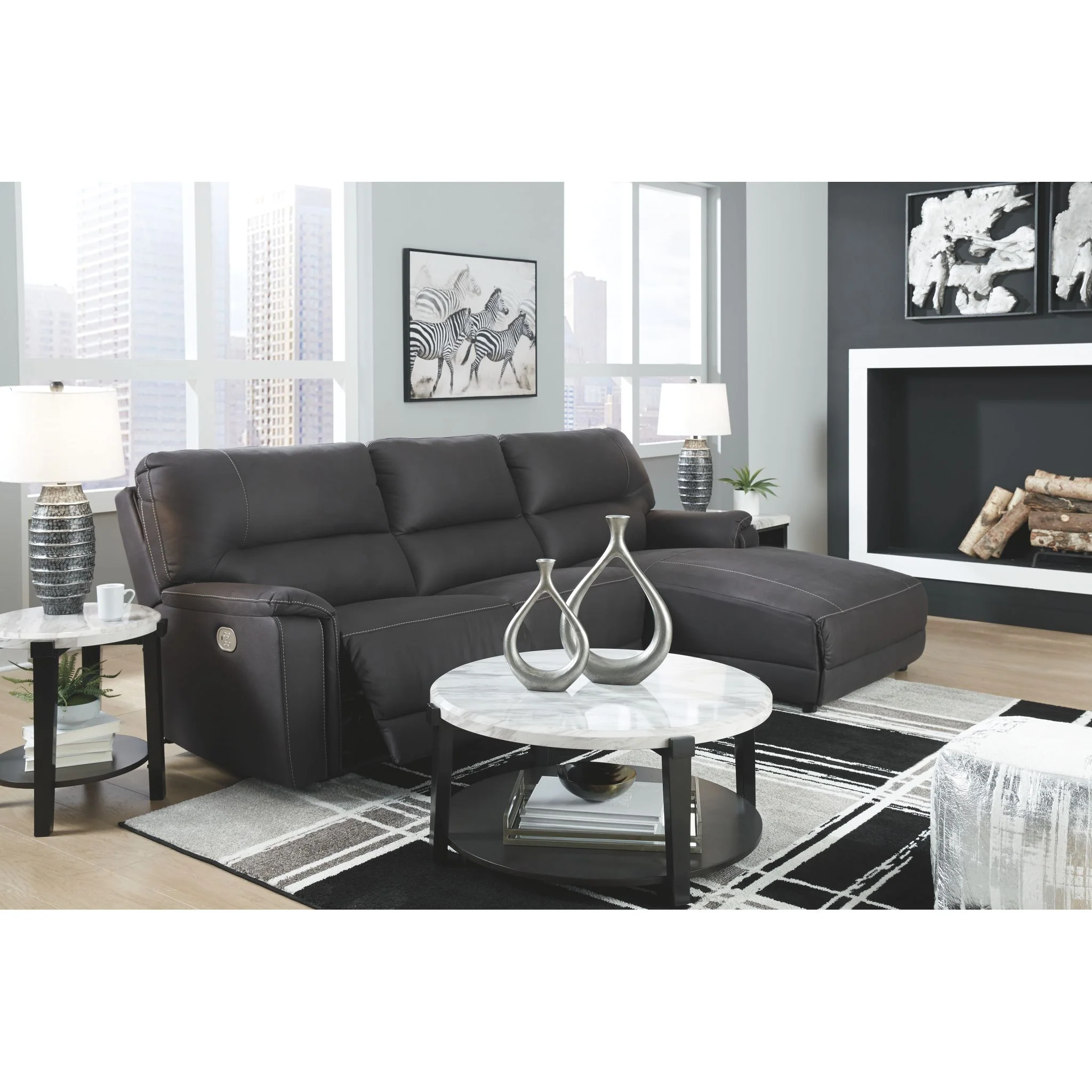 Henefer 3 Piece Power Reclining Sofa Chaise - Image 4