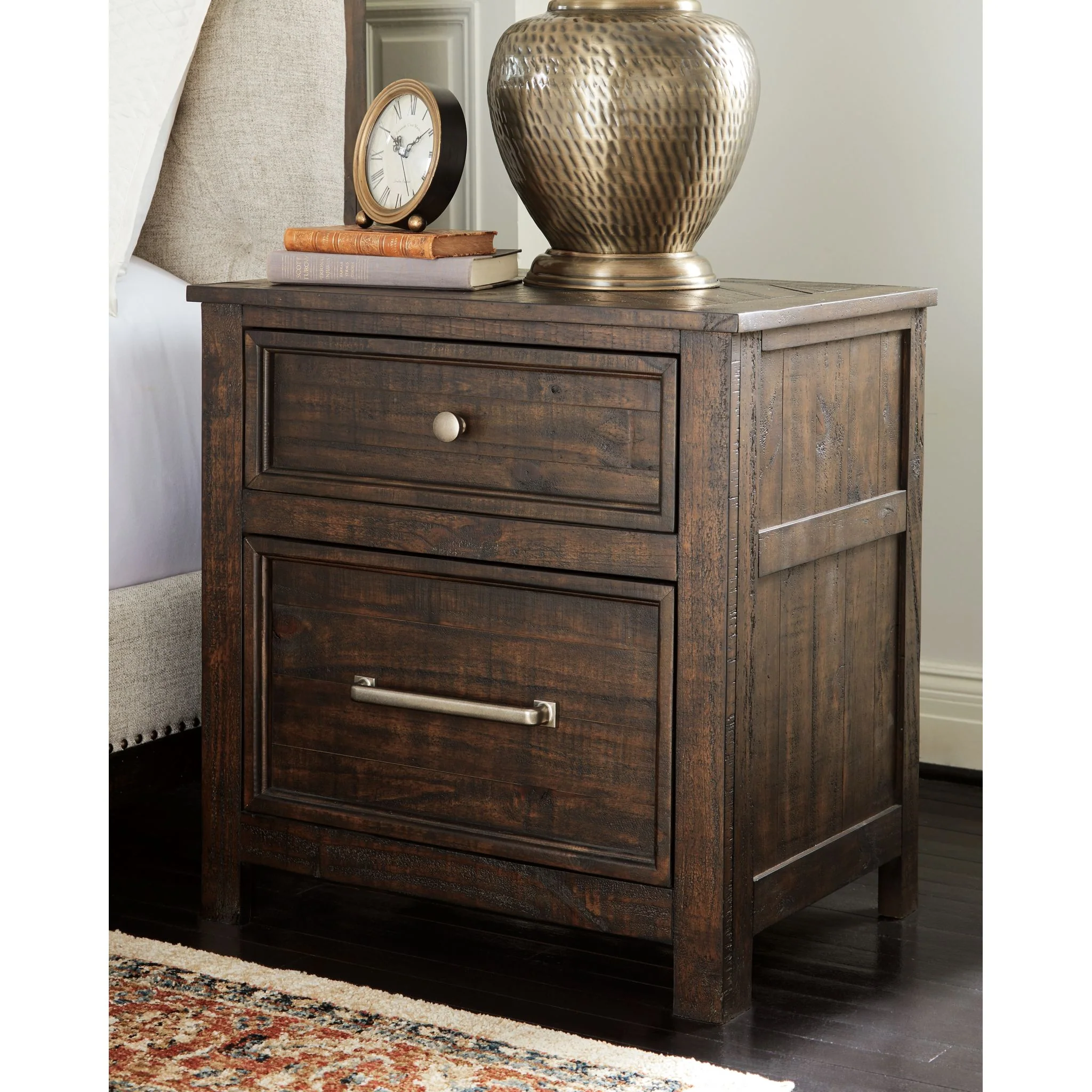 Hillcott- EXCLUSIVE Two Drawer Nightstand - Image 2