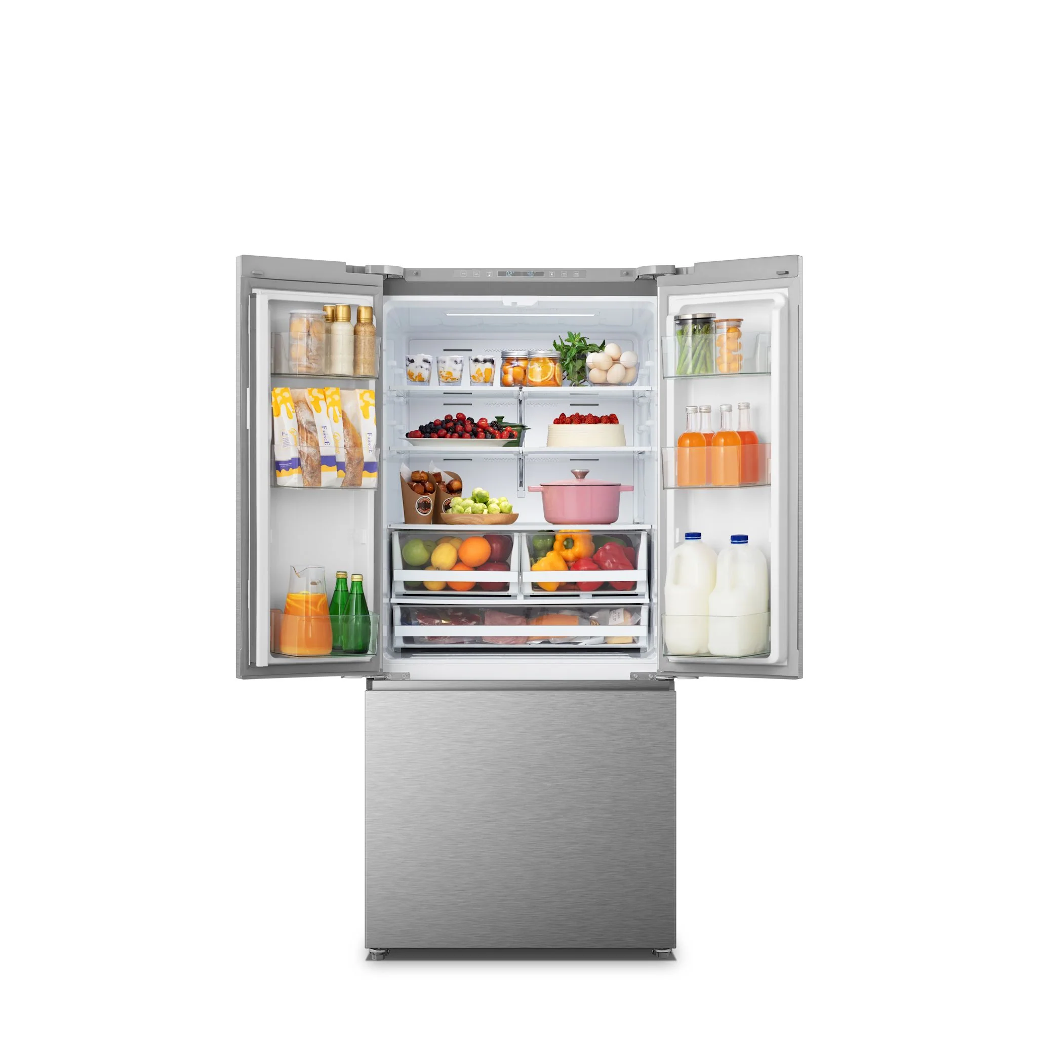 Hisense French Door Fridge (RF210N6ASE) - Stainless Steel - Image 3
