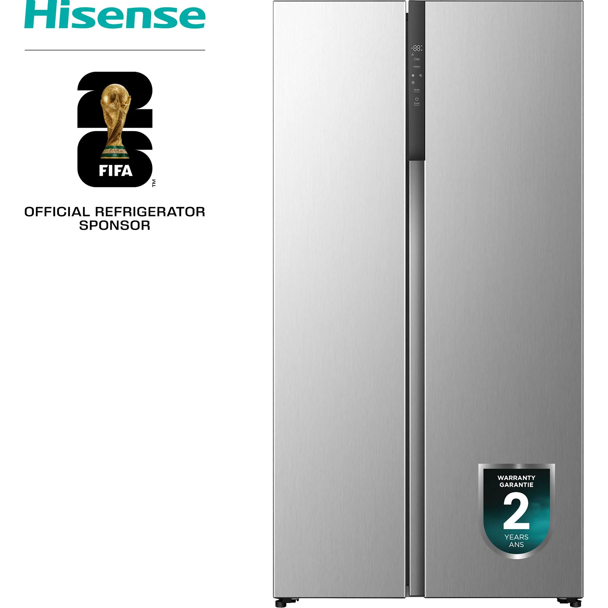 Hisense Side x Side Fridge (RS19A2CSD) - Stainless Steel - Image 3