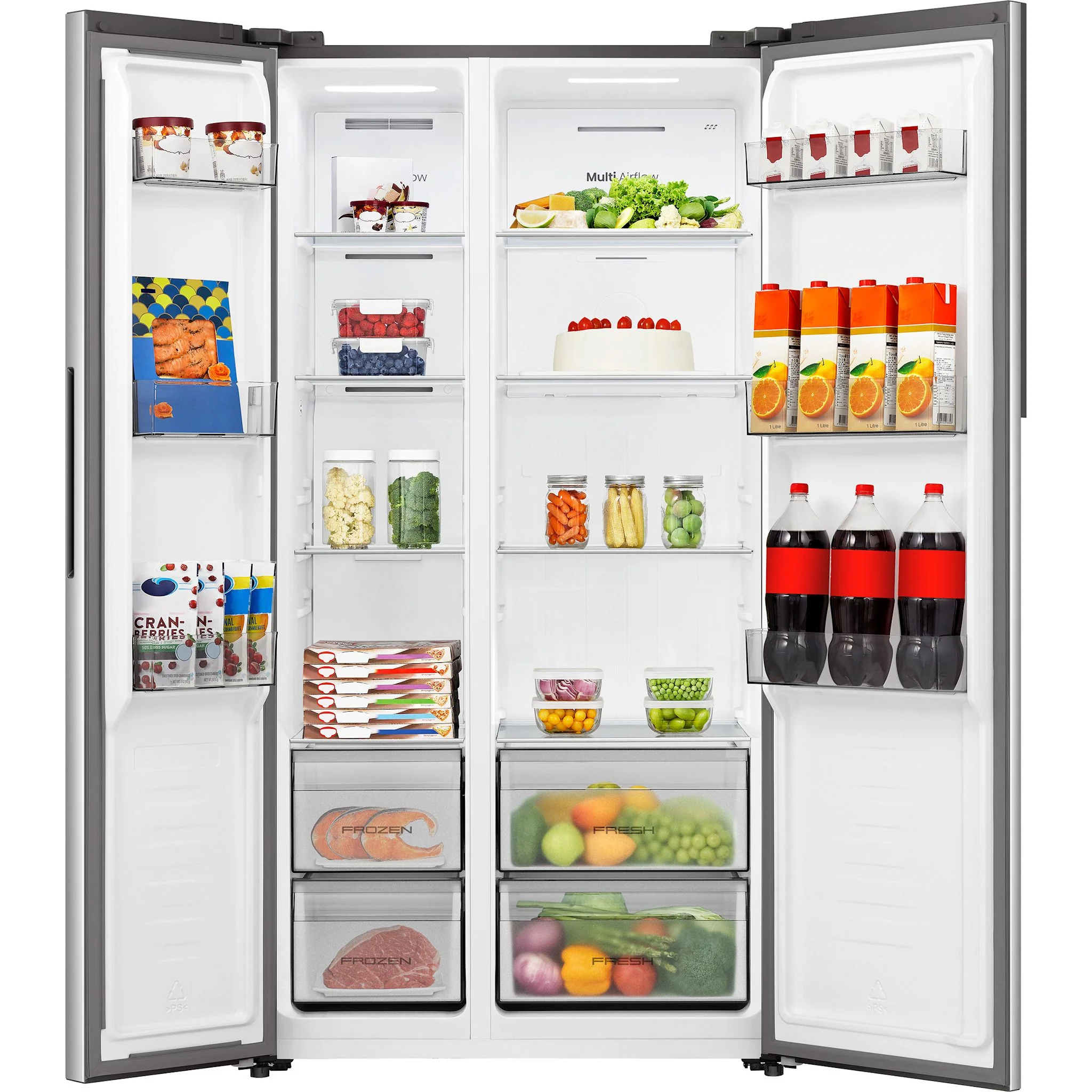 Hisense Side x Side Fridge (RS19A2CSD) - Stainless Steel - Image 4