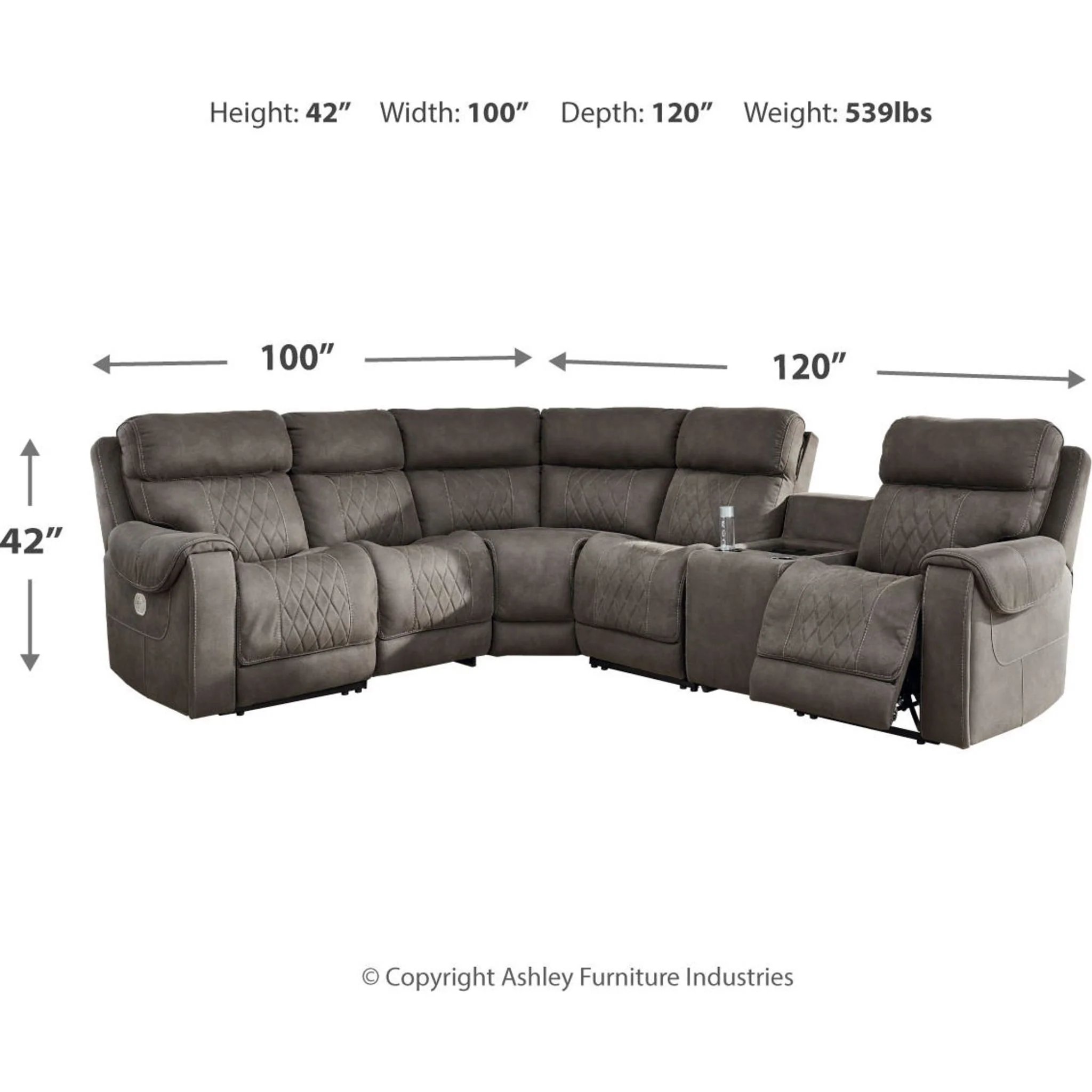 Hoopster 6 Piece Power Reclining Sectional - Image 3