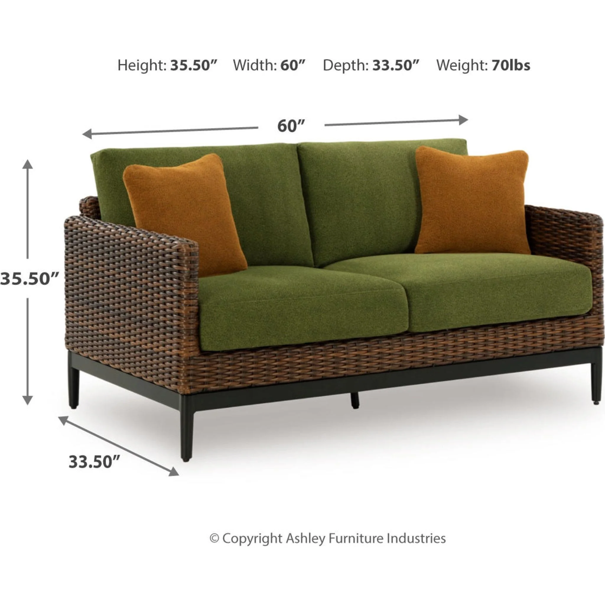 Horizon Hall Outdoor Loveseat with Cushion - Image 3