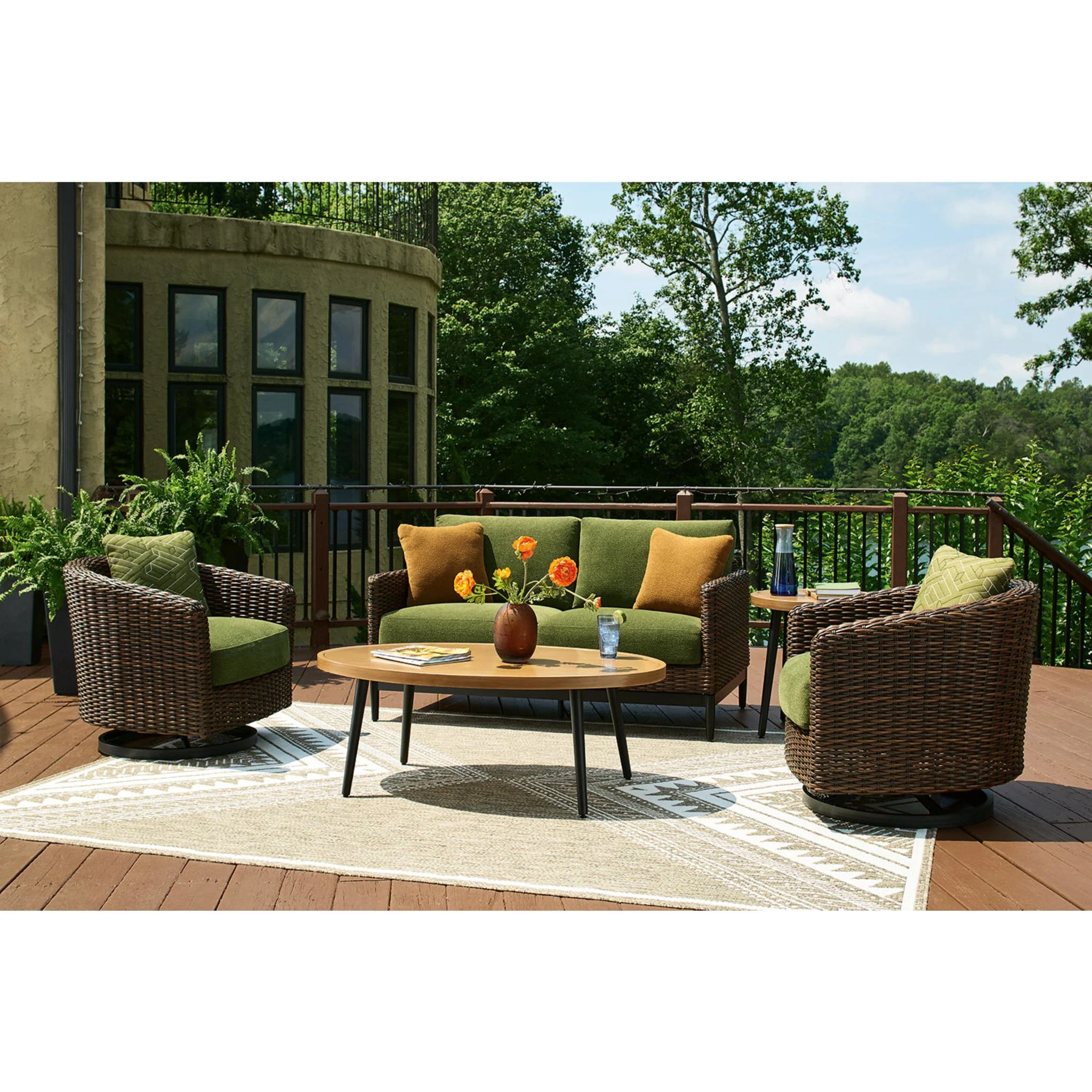 Horizon Hall Outdoor Loveseat with Cushion - Image 4