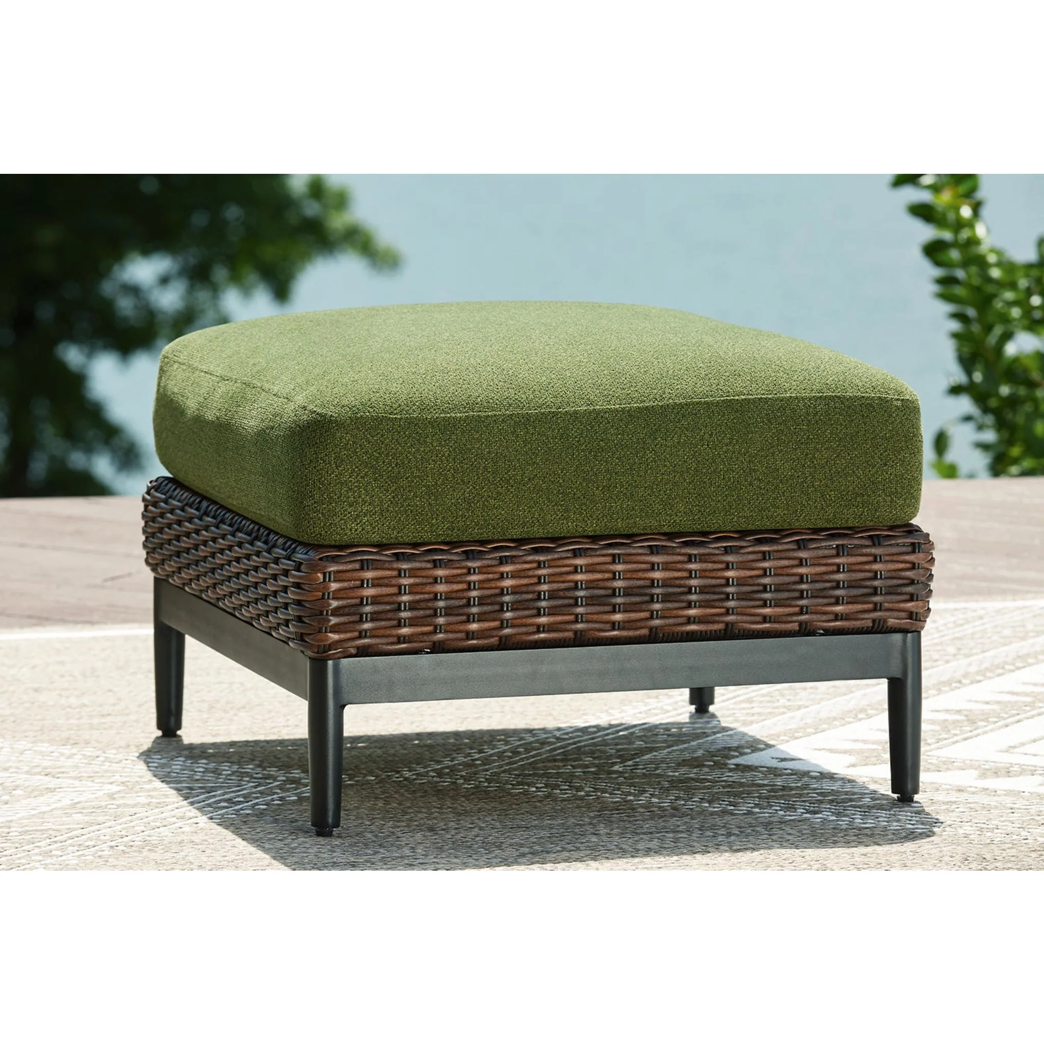 Horizon Hall Outdoor Ottoman with Cushion - Image 2