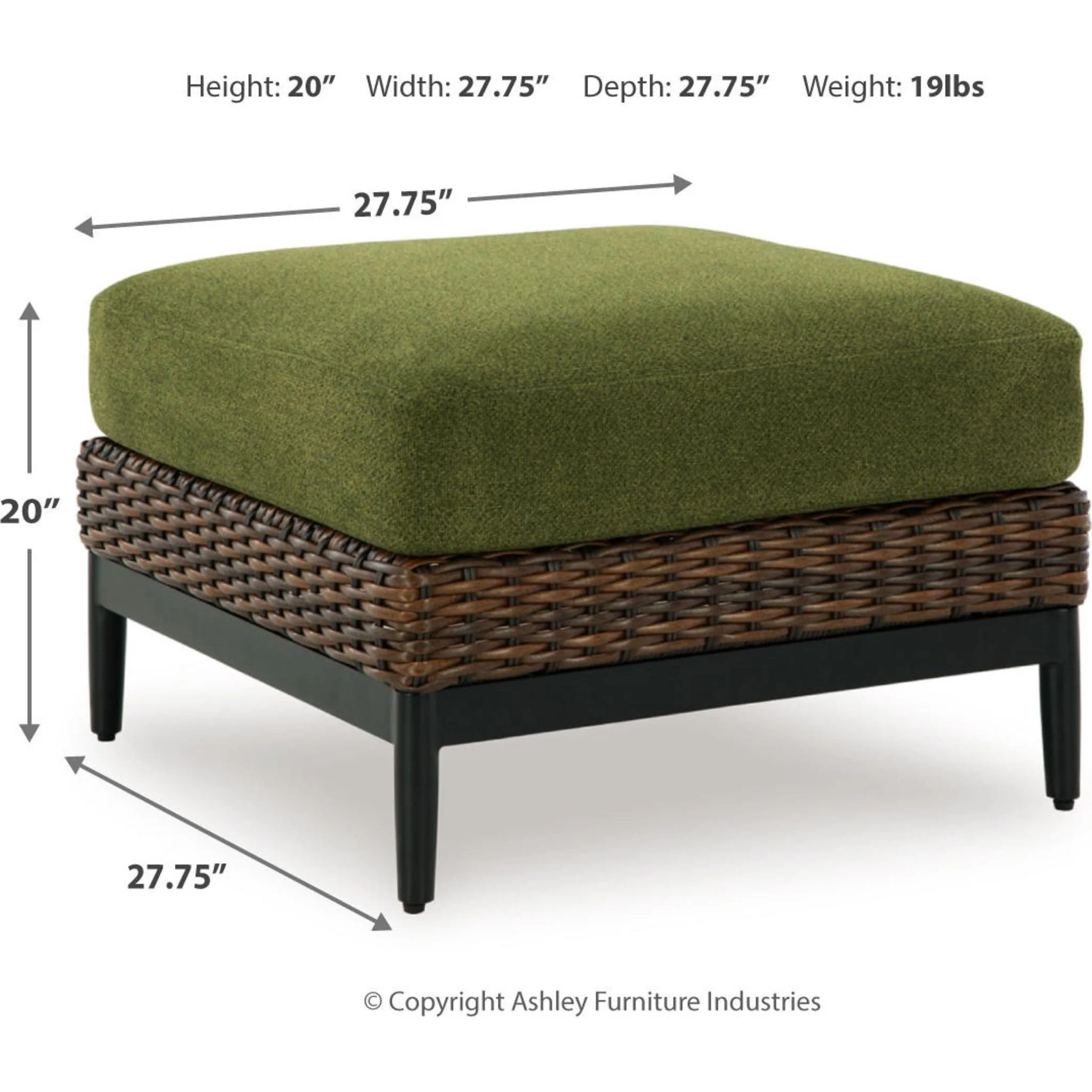 Horizon Hall Outdoor Ottoman with Cushion - Image 3