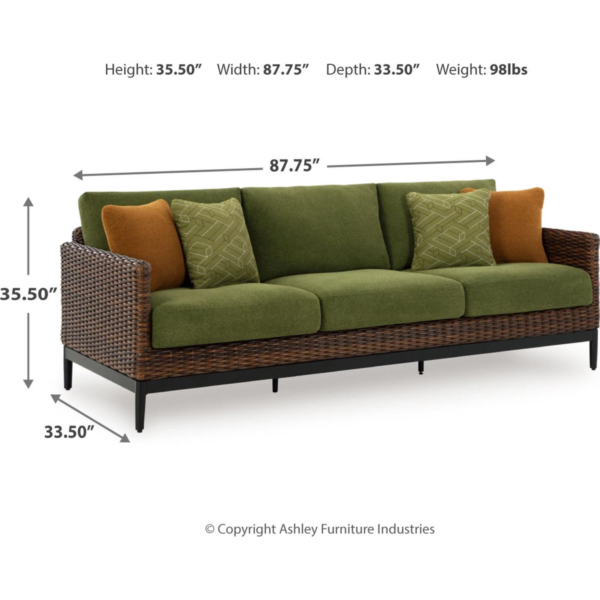 Horizon Hall Outdoor Sofa with Cushion - Image 4
