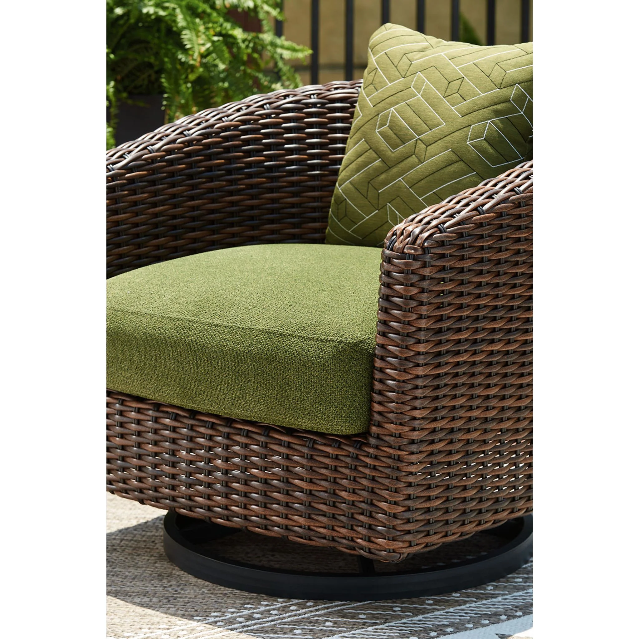 Horizon Hall Outdoor Swivel Lounge Chair with Cushion - Image 15