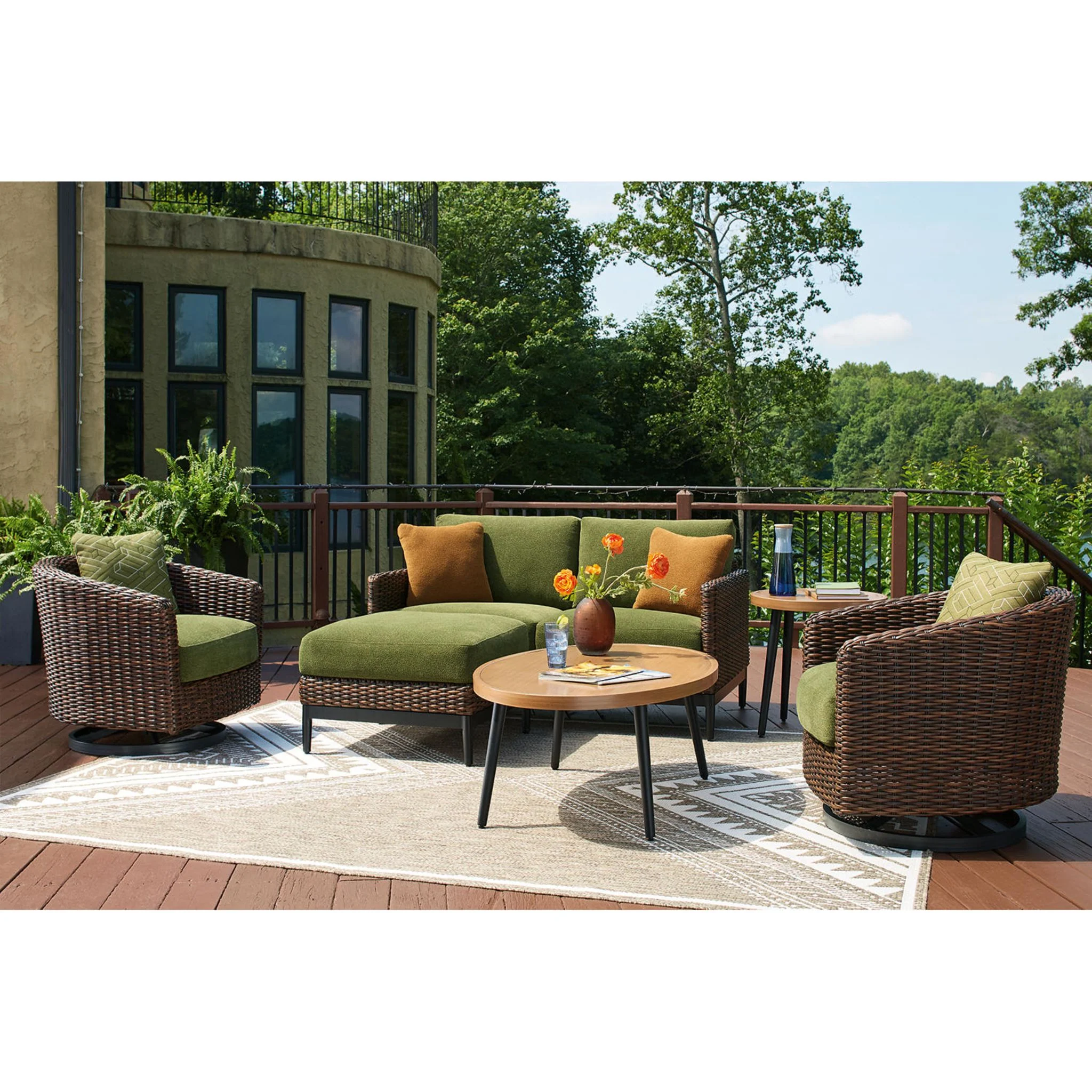 Horizon Hall Outdoor Swivel Lounge Chair with Cushion - Image 6