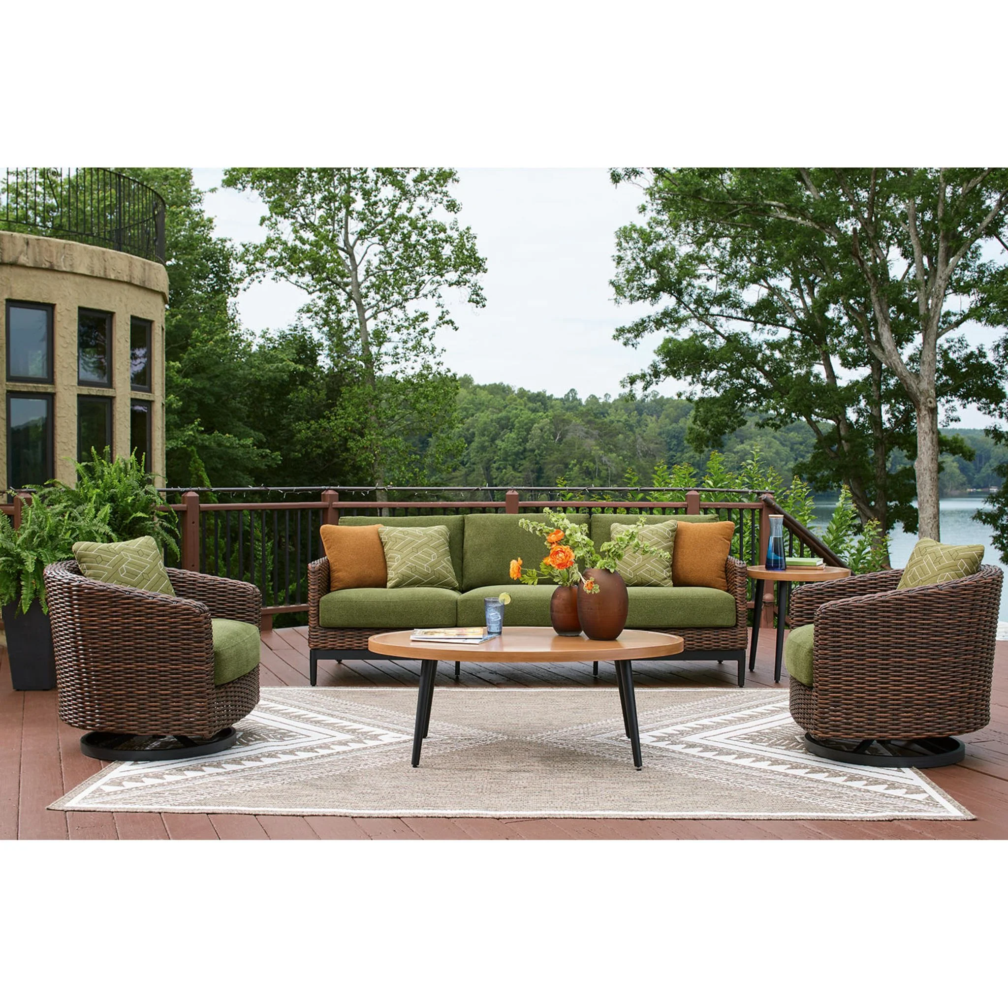 Horizon Hall Outdoor Swivel Lounge Chair with Cushion - Image 7
