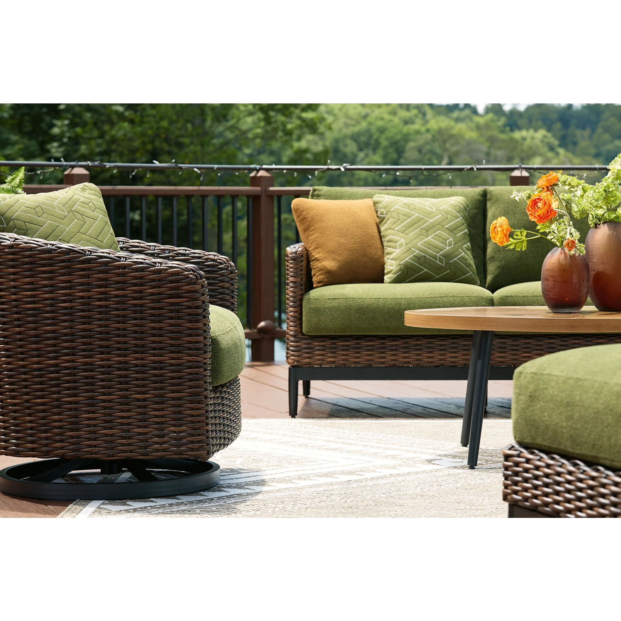 Horizon Hall Outdoor Swivel Lounge Chair with Cushion - Image 9