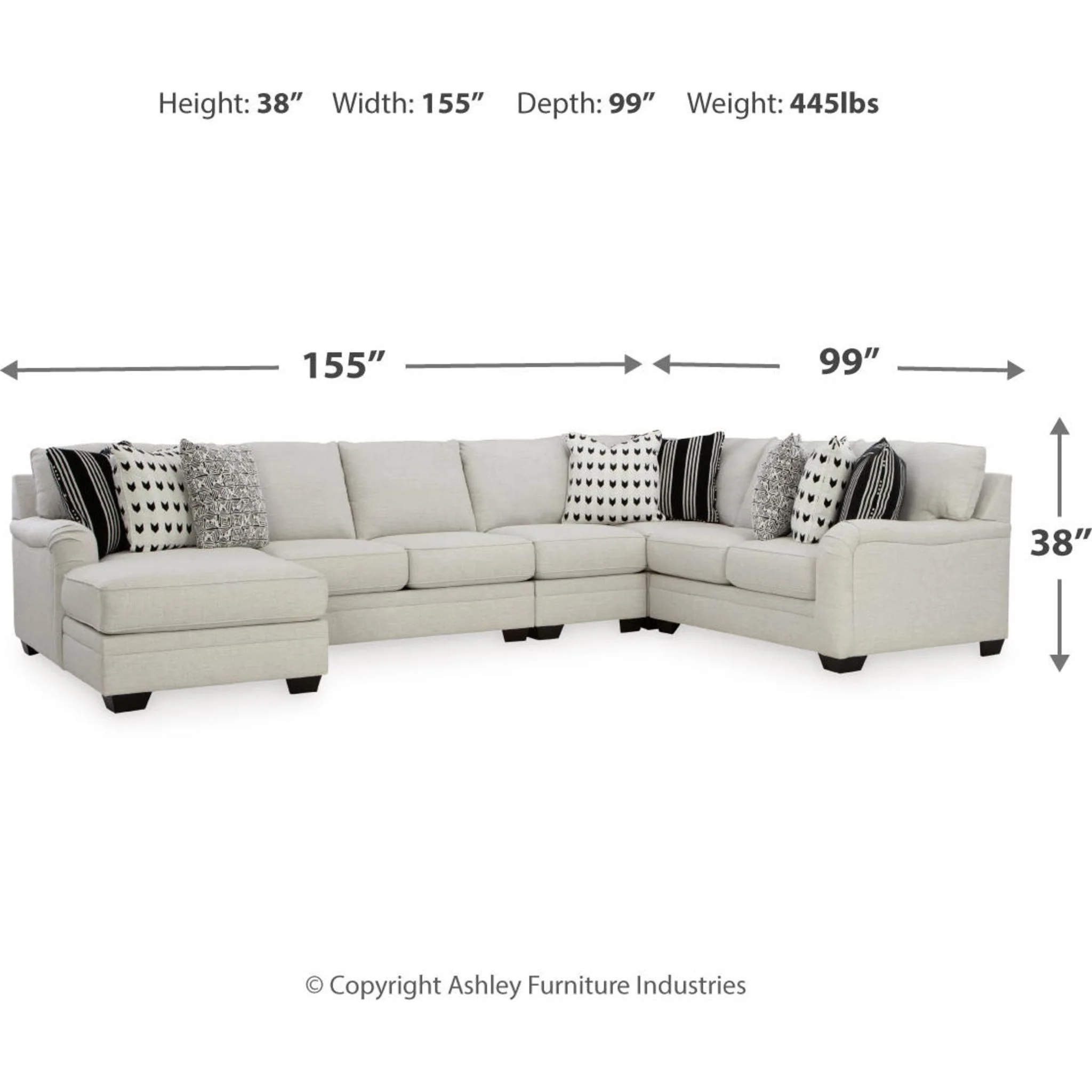 Huntsworth 5 Piece Sectional with Chaise - Image 8