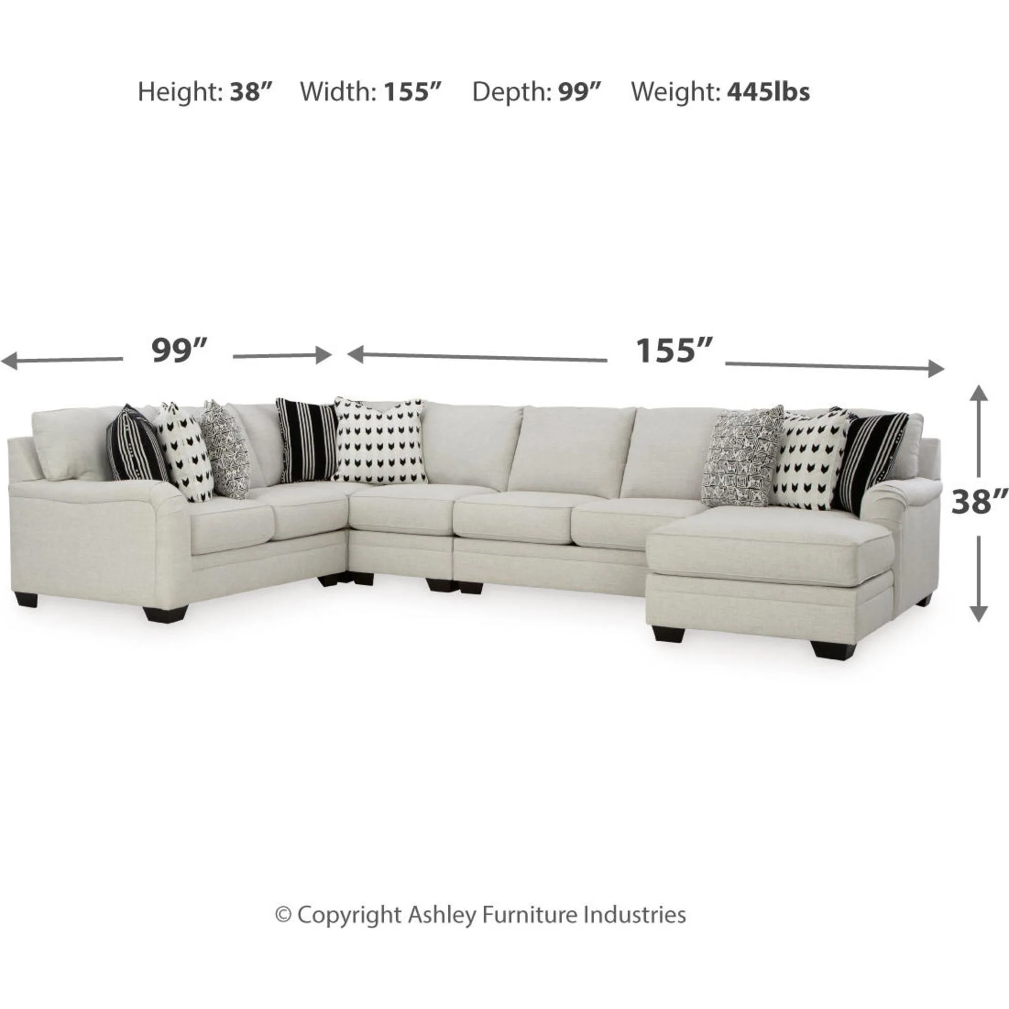 Huntsworth 5 Piece Sectional with Chaise - Image 8