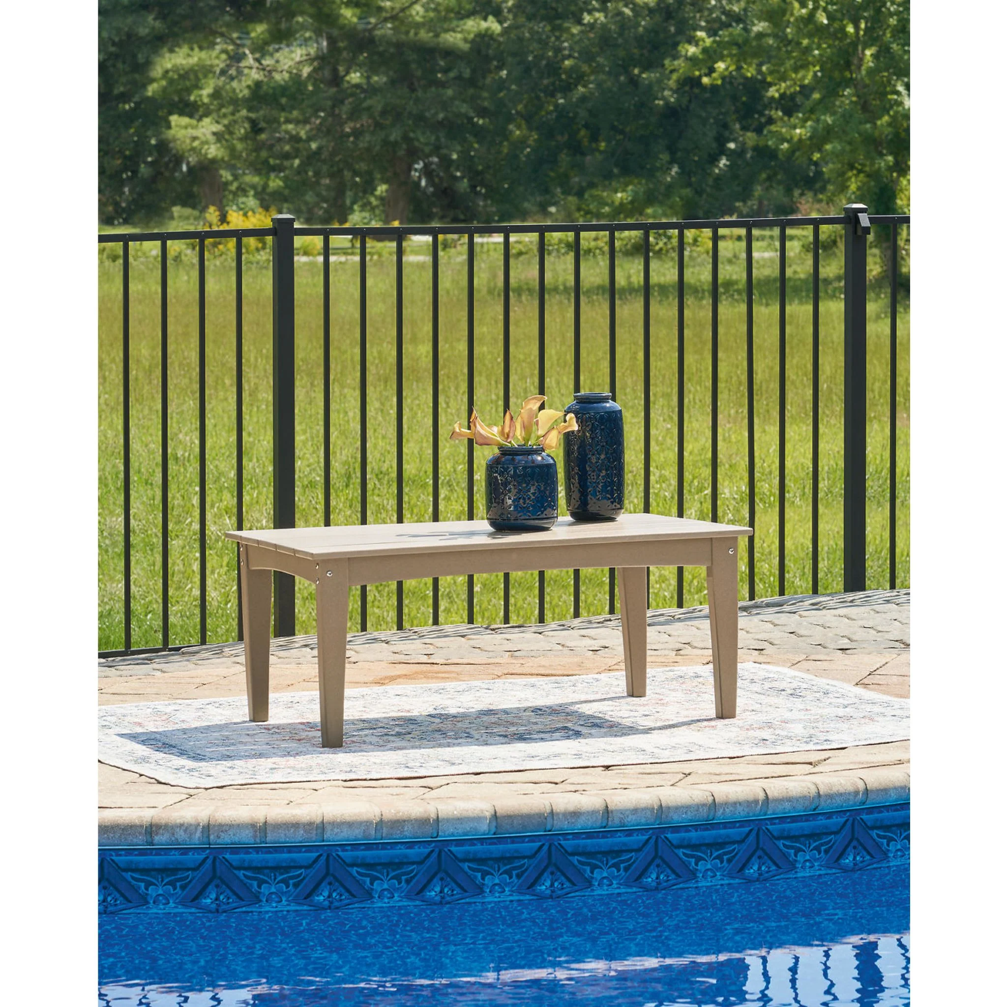Hyland Wave Outdoor Rectangle Cocktail Table - Image 8