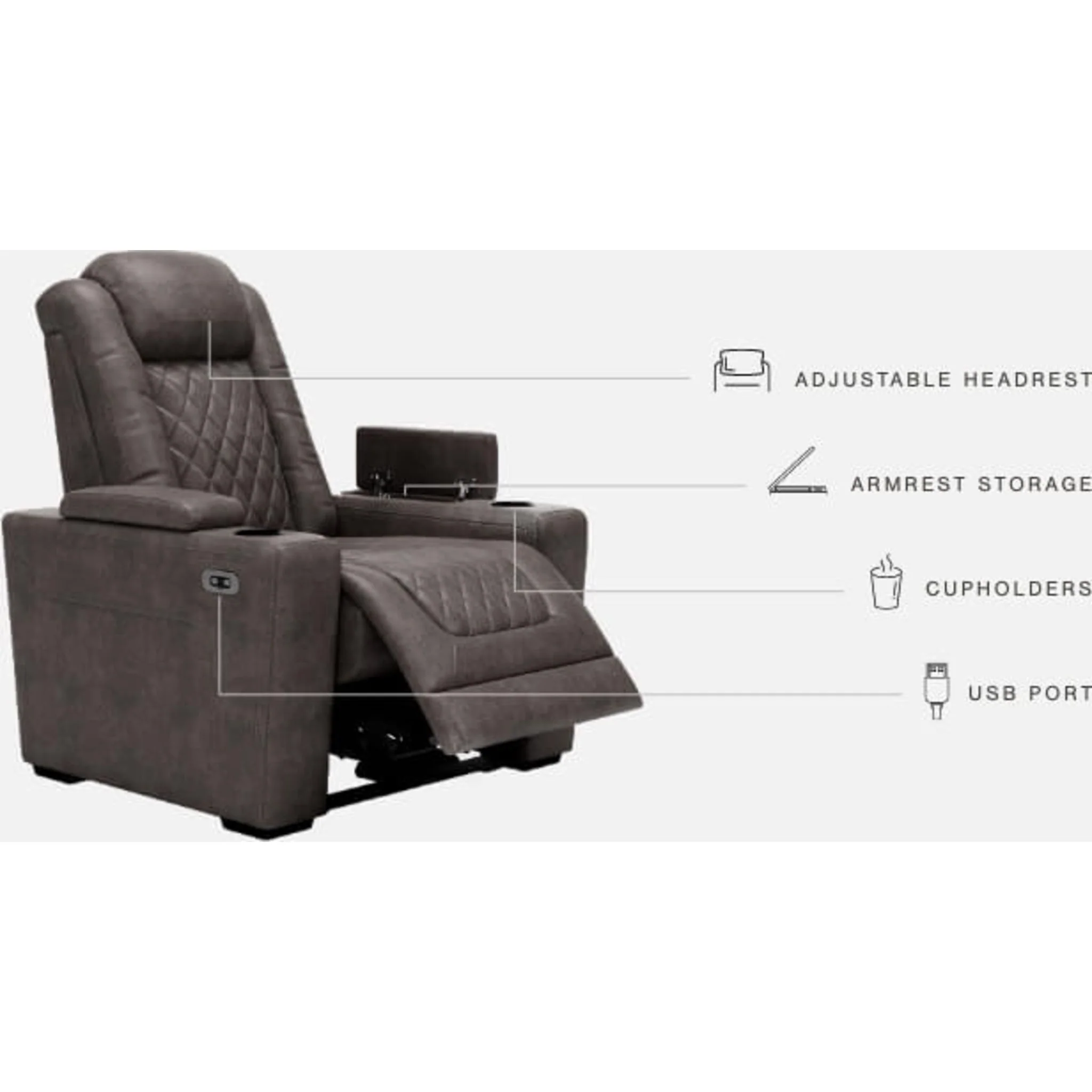HyllMont Power Recliner with Adjustable Headrest - Image 13