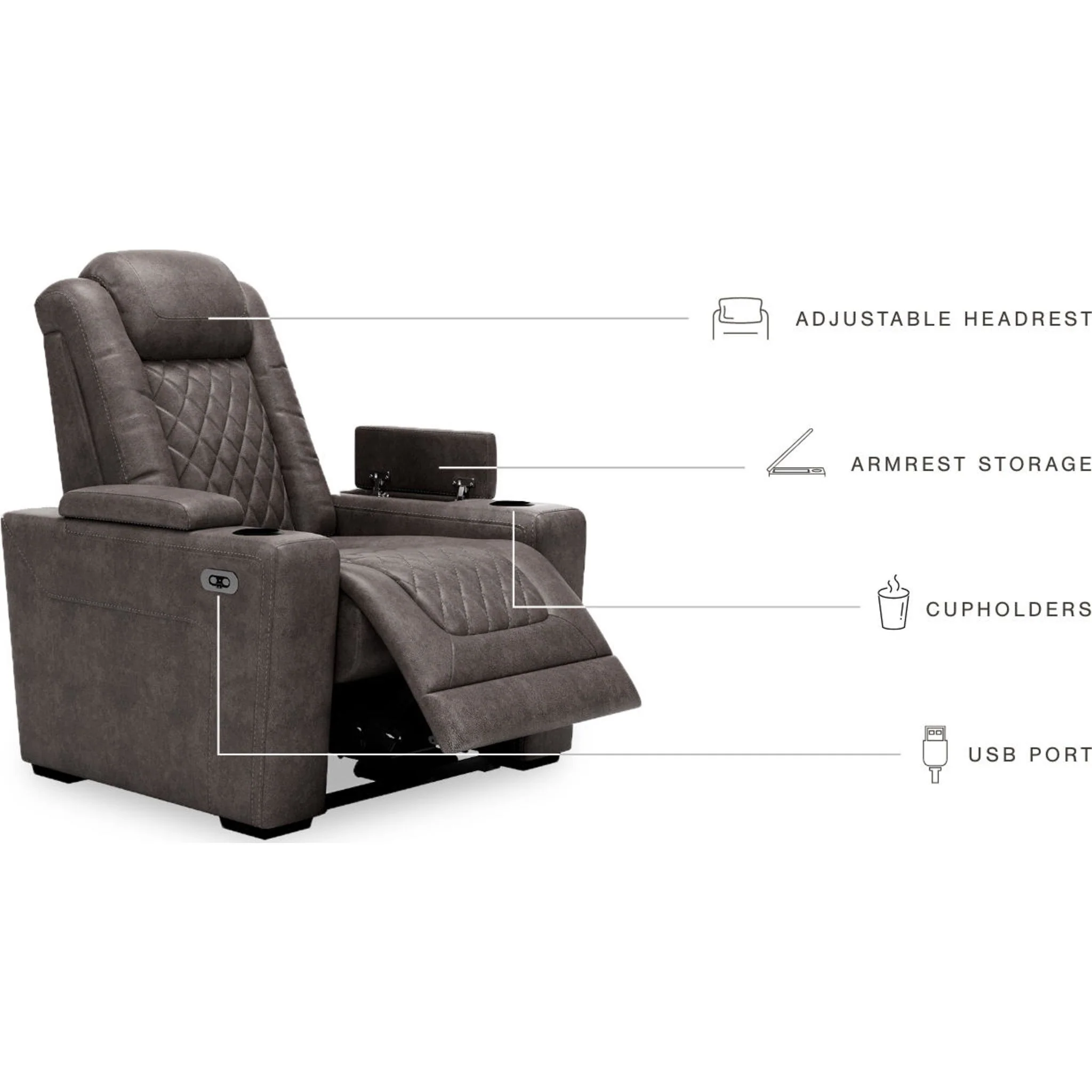HyllMont Power Recliner with Adjustable Headrest - Image 29