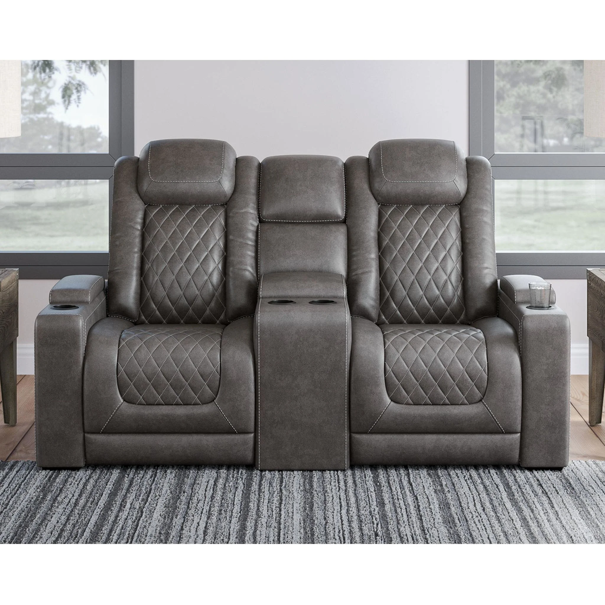 HyllMont Power Reclining Loveseat with Console - Image 17
